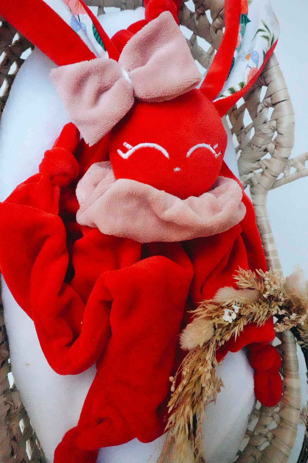 PROTOTYPE - Doudou Velours Câlin avec noeuds - Wild Flora