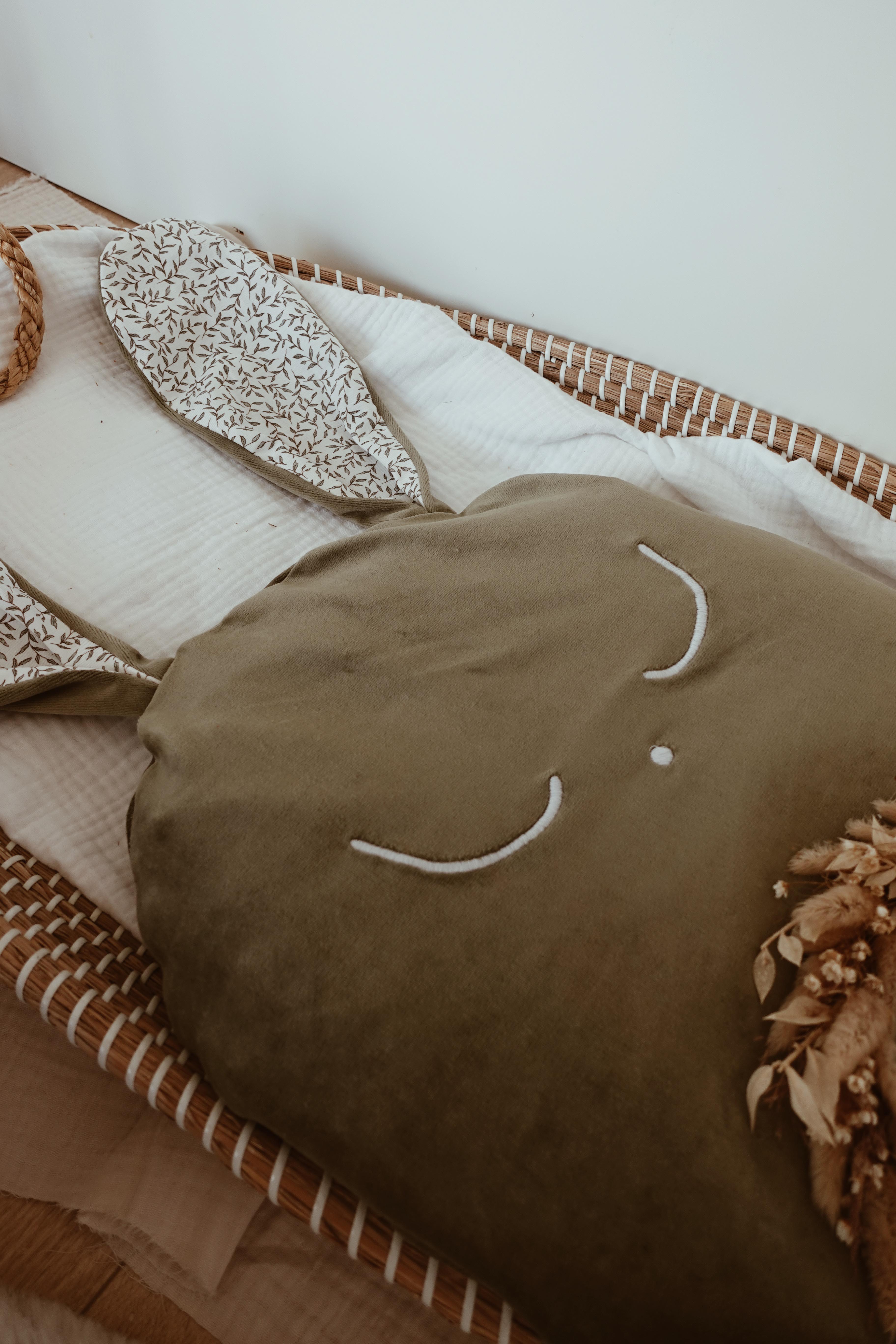 Petit Coussin Velours - Green Leaves