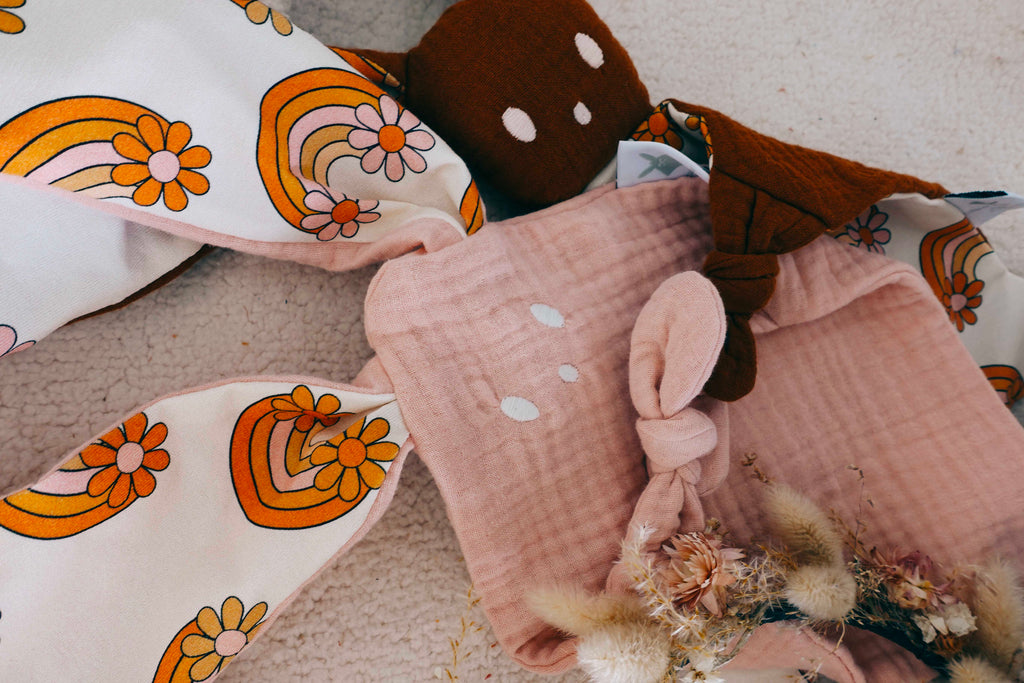 Doudou Lange Mini Noeuds - Flower Rainbow
