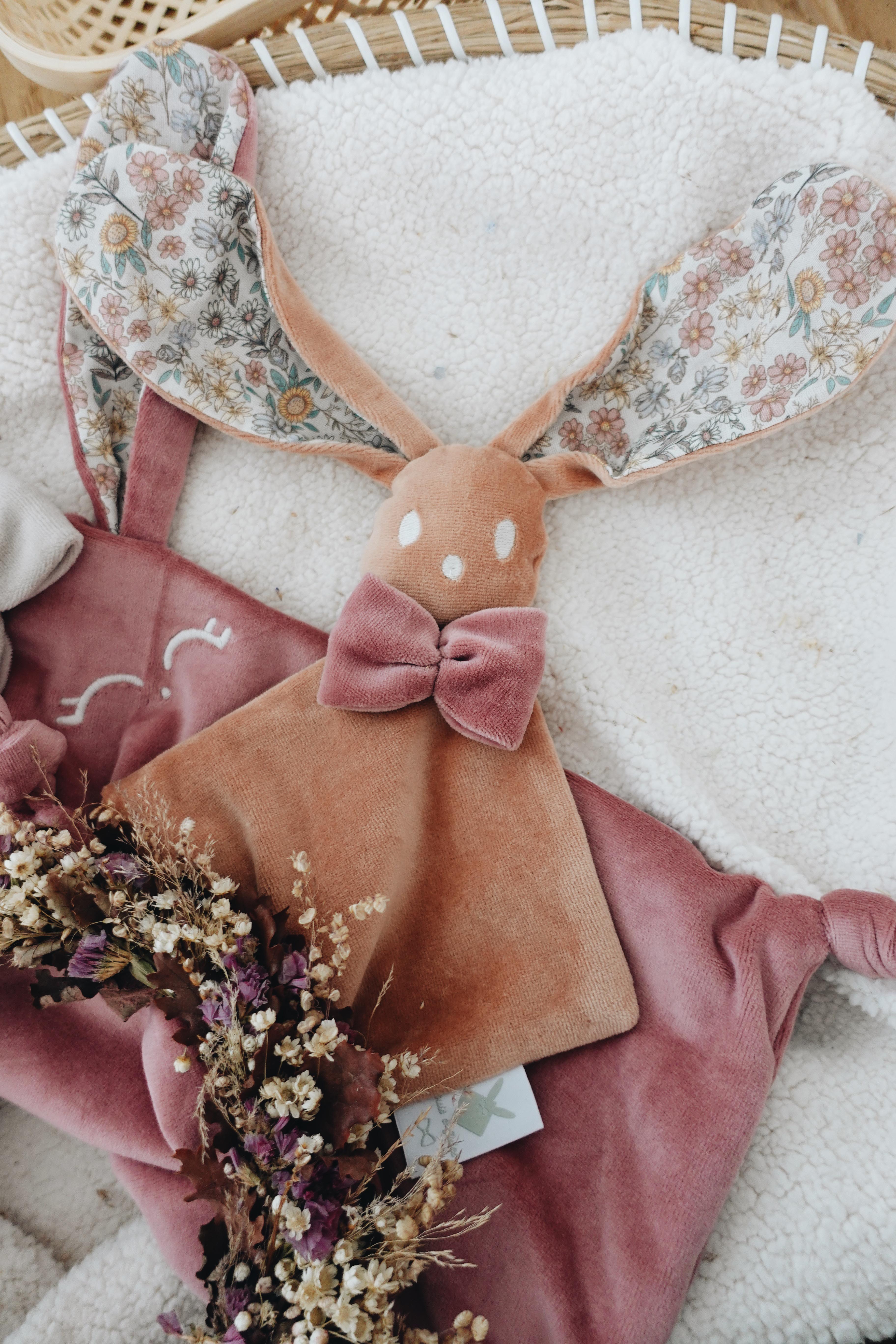 Doudou Velours Classique Noeuds - Fleurs des Champs