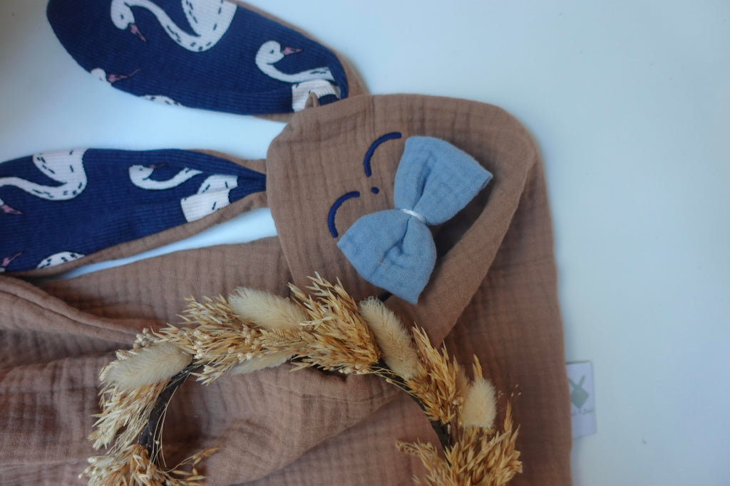 Doudou Lange Cocooning Noeuds - Blue Swan