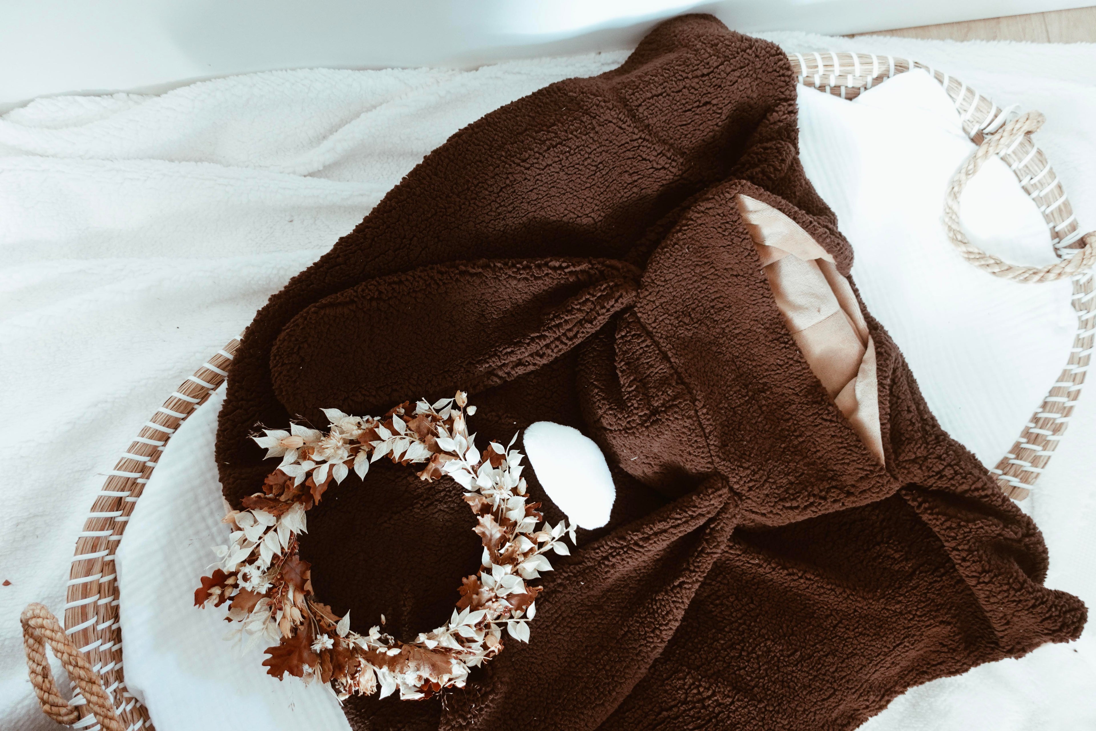 Poncho Pure - Moumoute épaisse Châtaigne