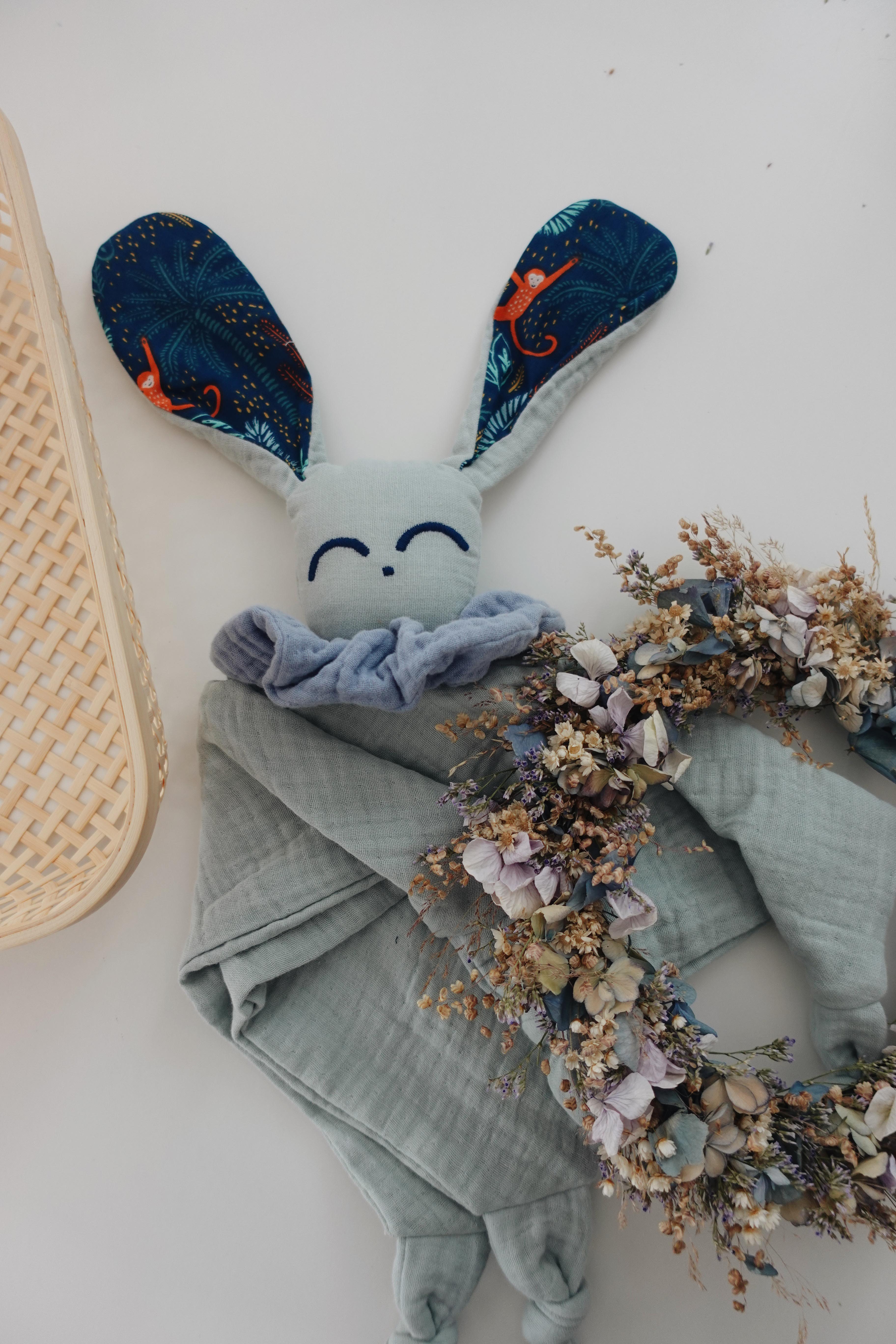 Doudou Lange Câlin Noeuds - Blue Jungle