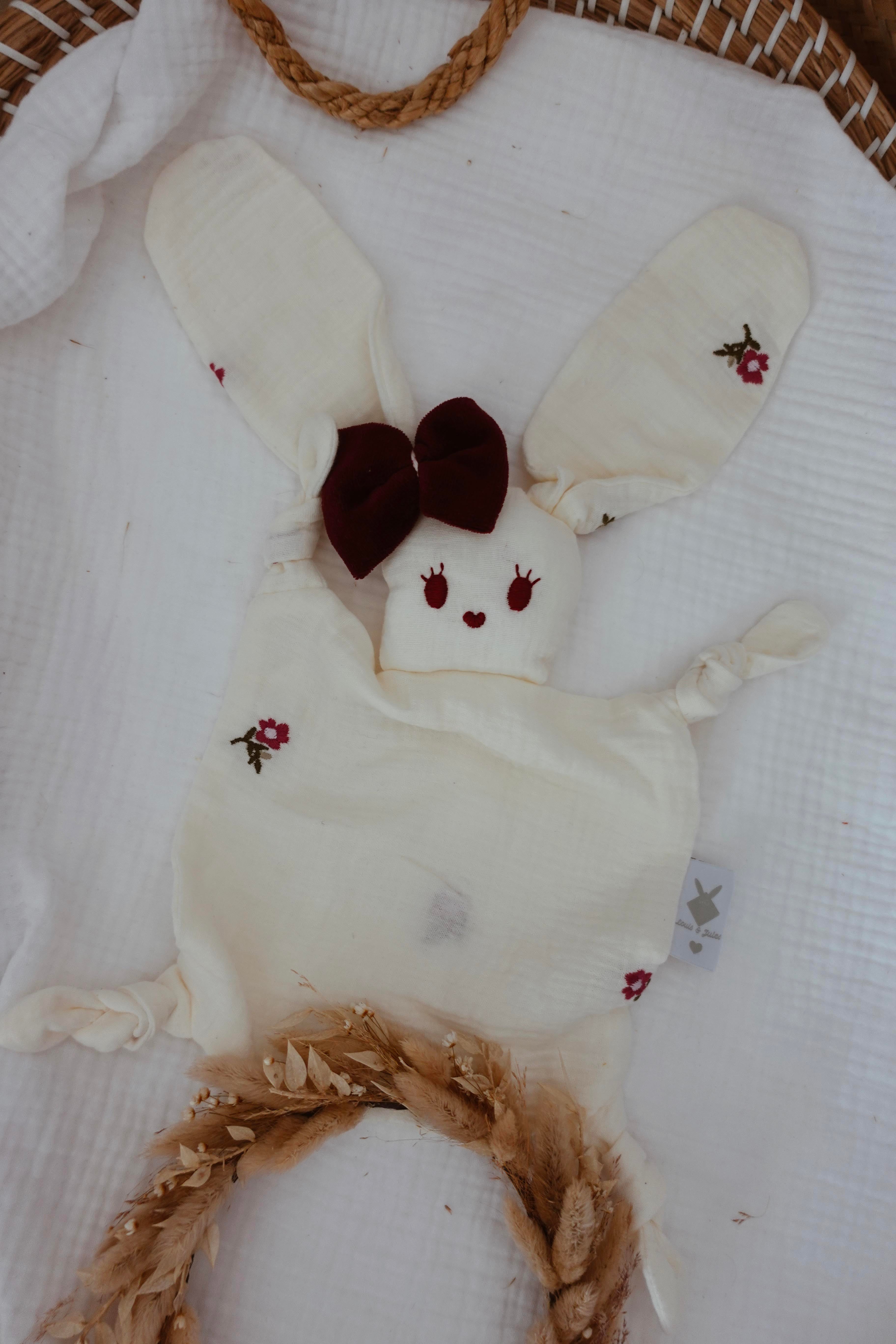 Doudou Lange Chouchou - Fleurs Brodées
