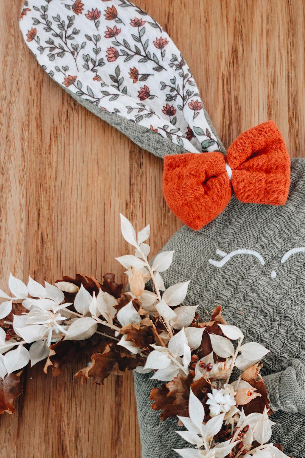 PROTOTYPE - Doudou Lange Mini Noeuds - Terracotta Petals