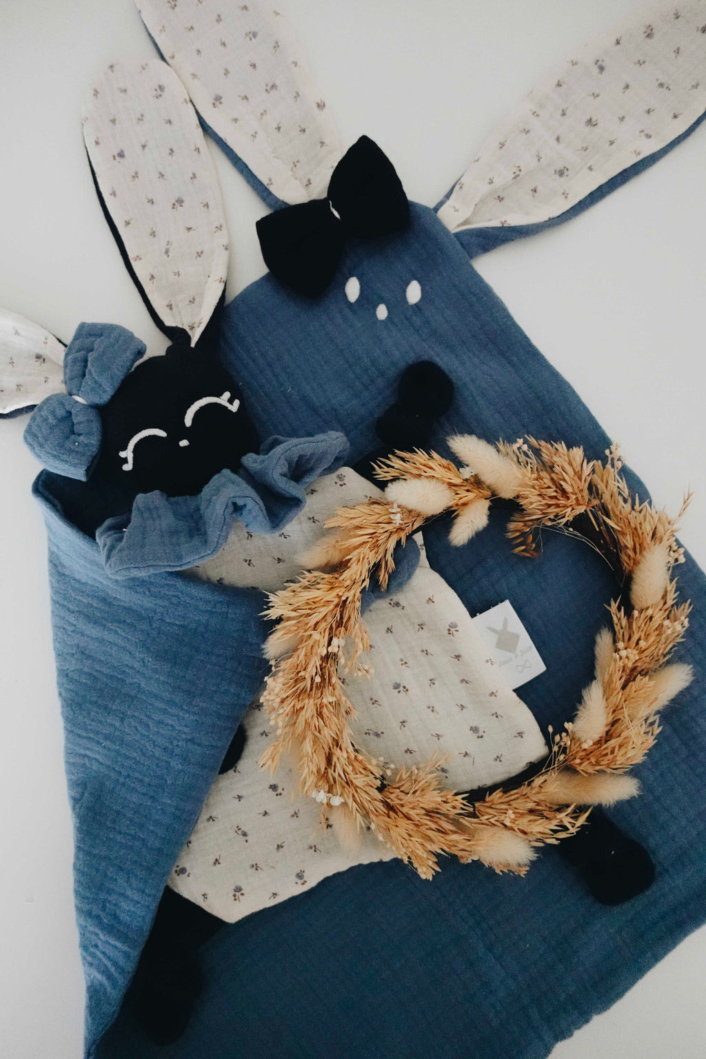 Doudou Lange Cocooning Noeuds - Blue Leaves