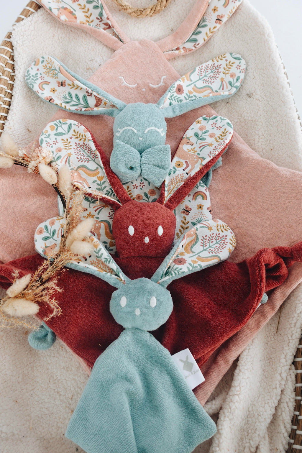 Doudou Eponge Câlin Noeuds - Licorne