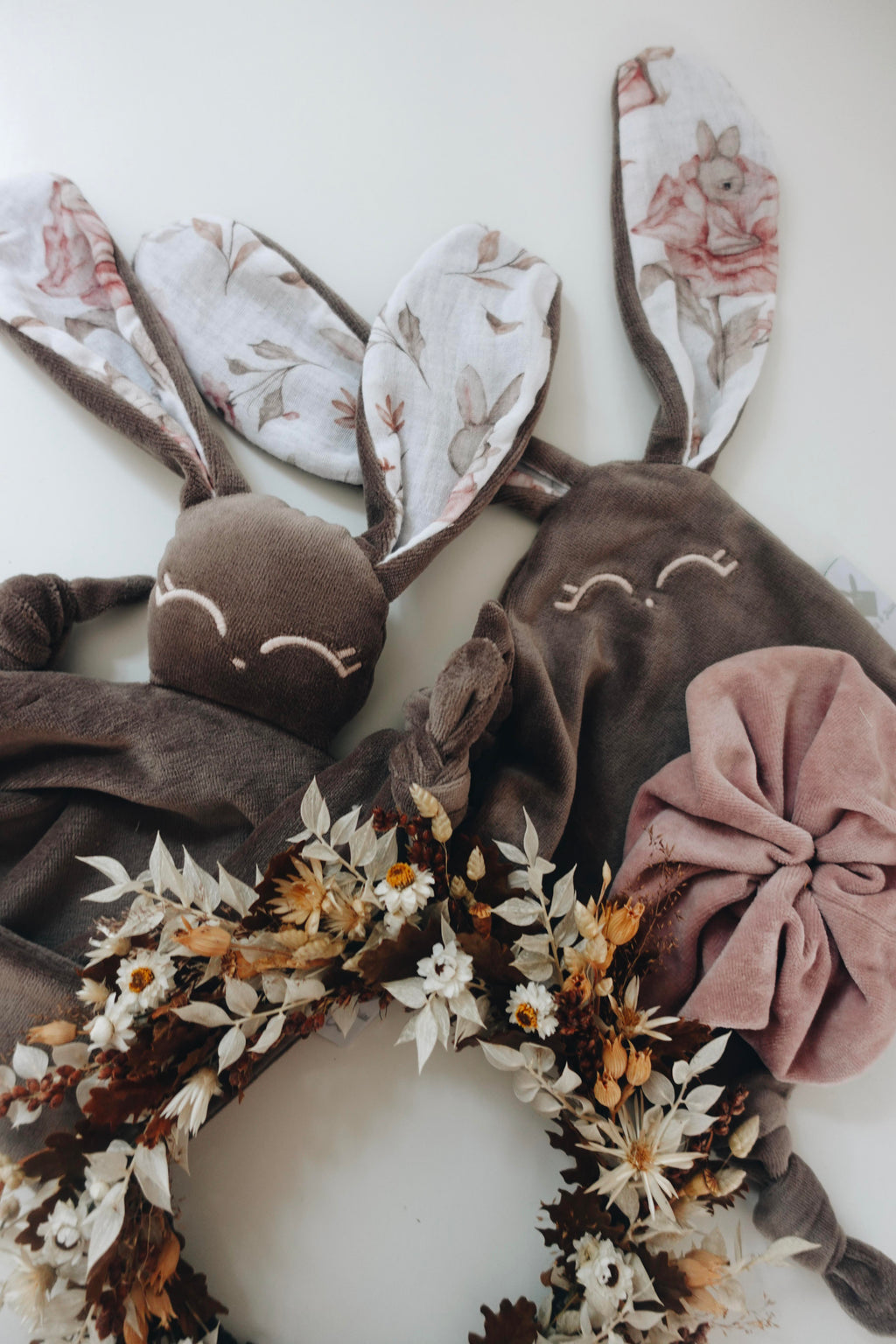 Doudou Velours Mini Noeuds - Sweet Bunny
