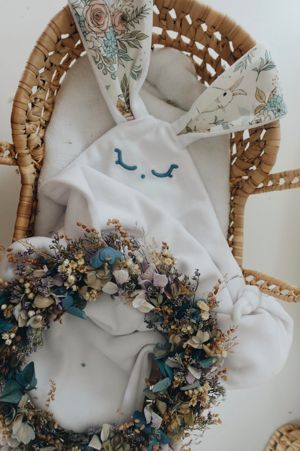 PROTOTYPE - Doudou Velours Cocooning Noeuds - Garden Bunnies