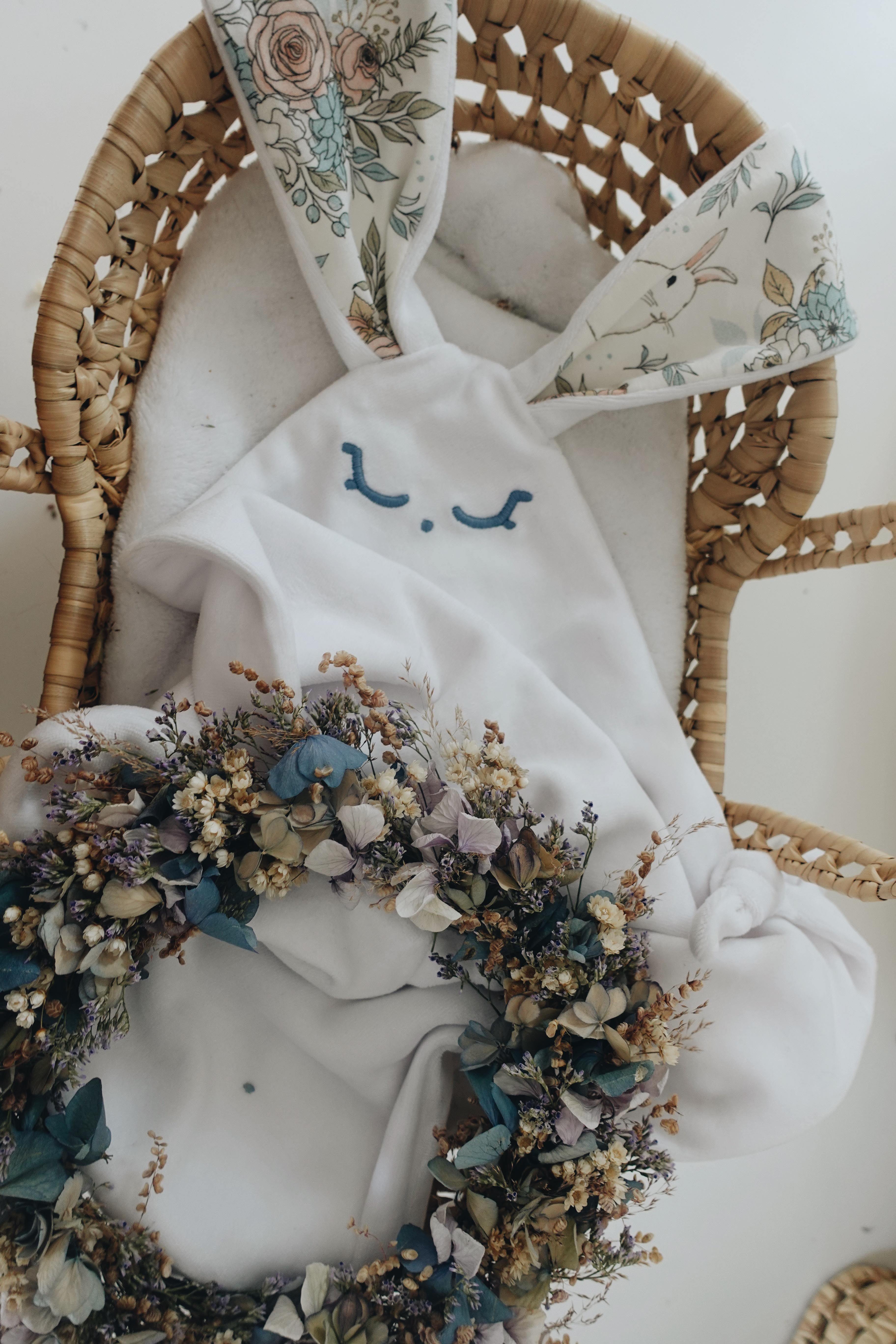 PROTOTYPE - Doudou Velours Cocooning Noeuds - Garden Bunnies