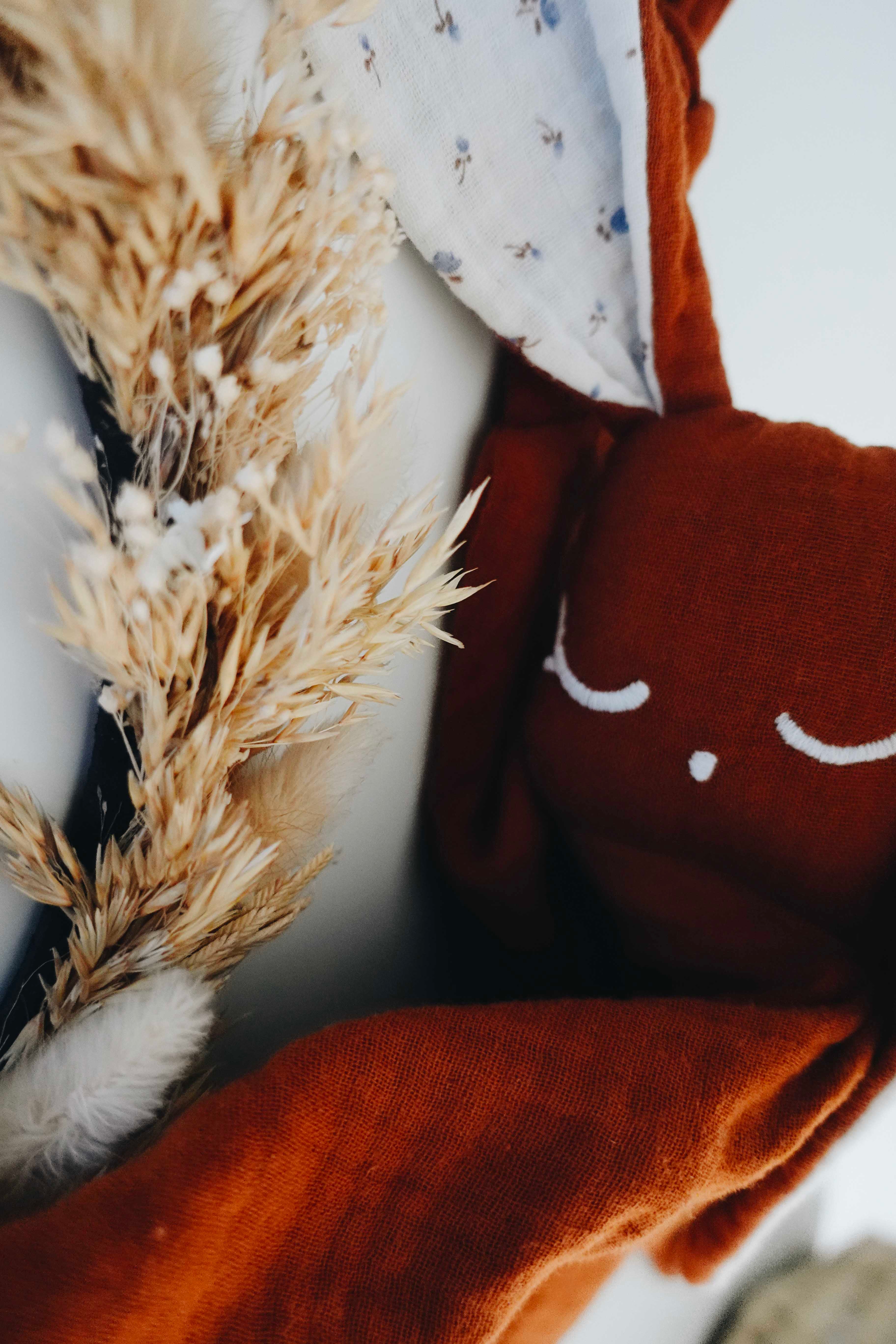 Doudou Lange Câlin Noeuds - Blue Leaves