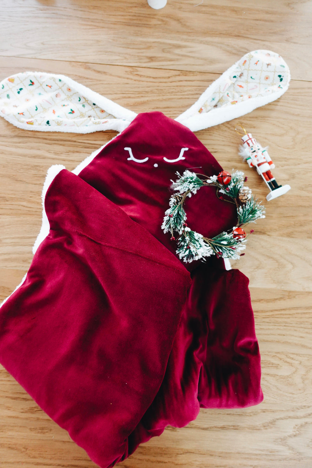 PROTOTYPE - Couverture Velours Noeuds 60x60cm - Holiday Argyle