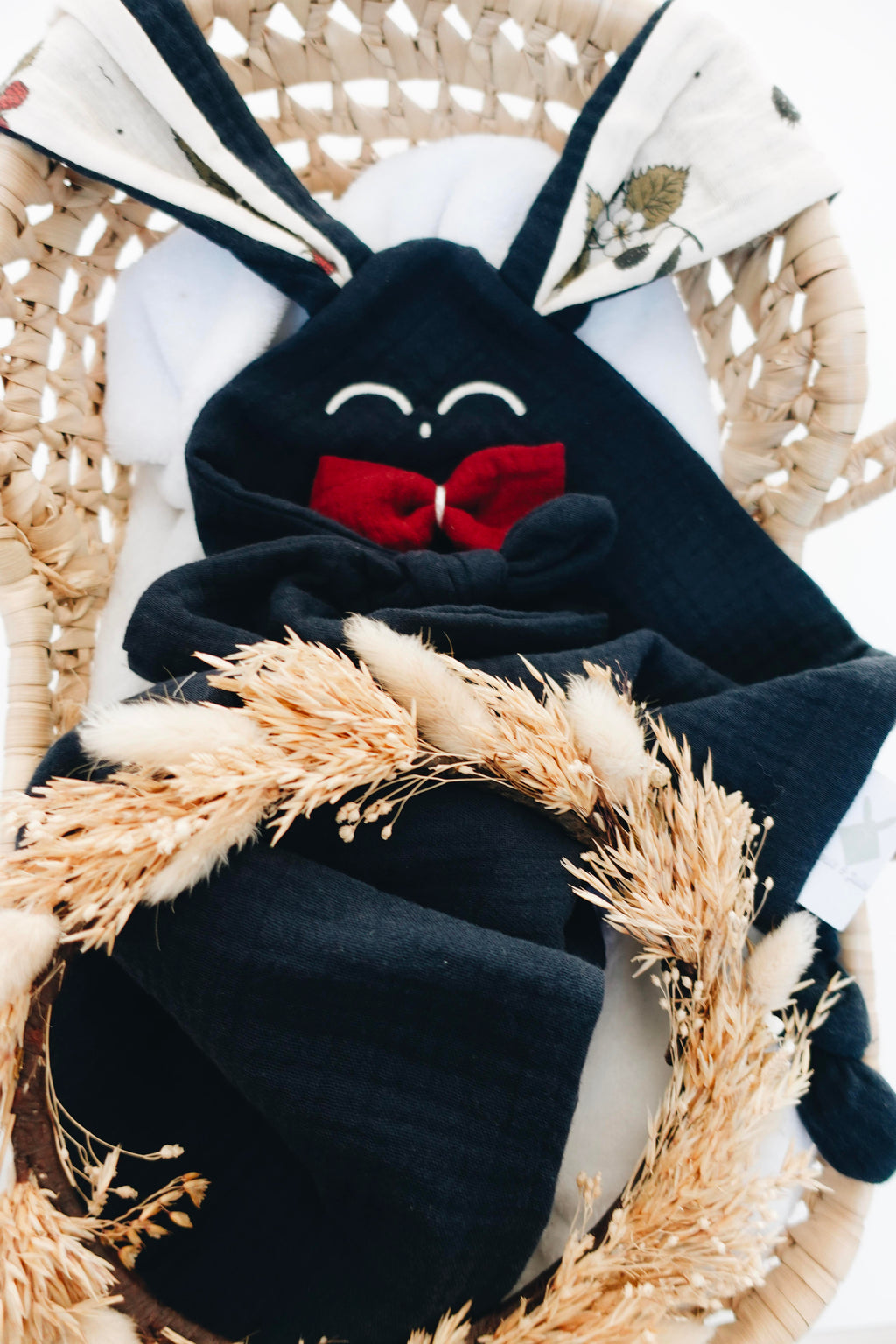 Doudou Lange Cocooning Noeuds - Roses d'Automne