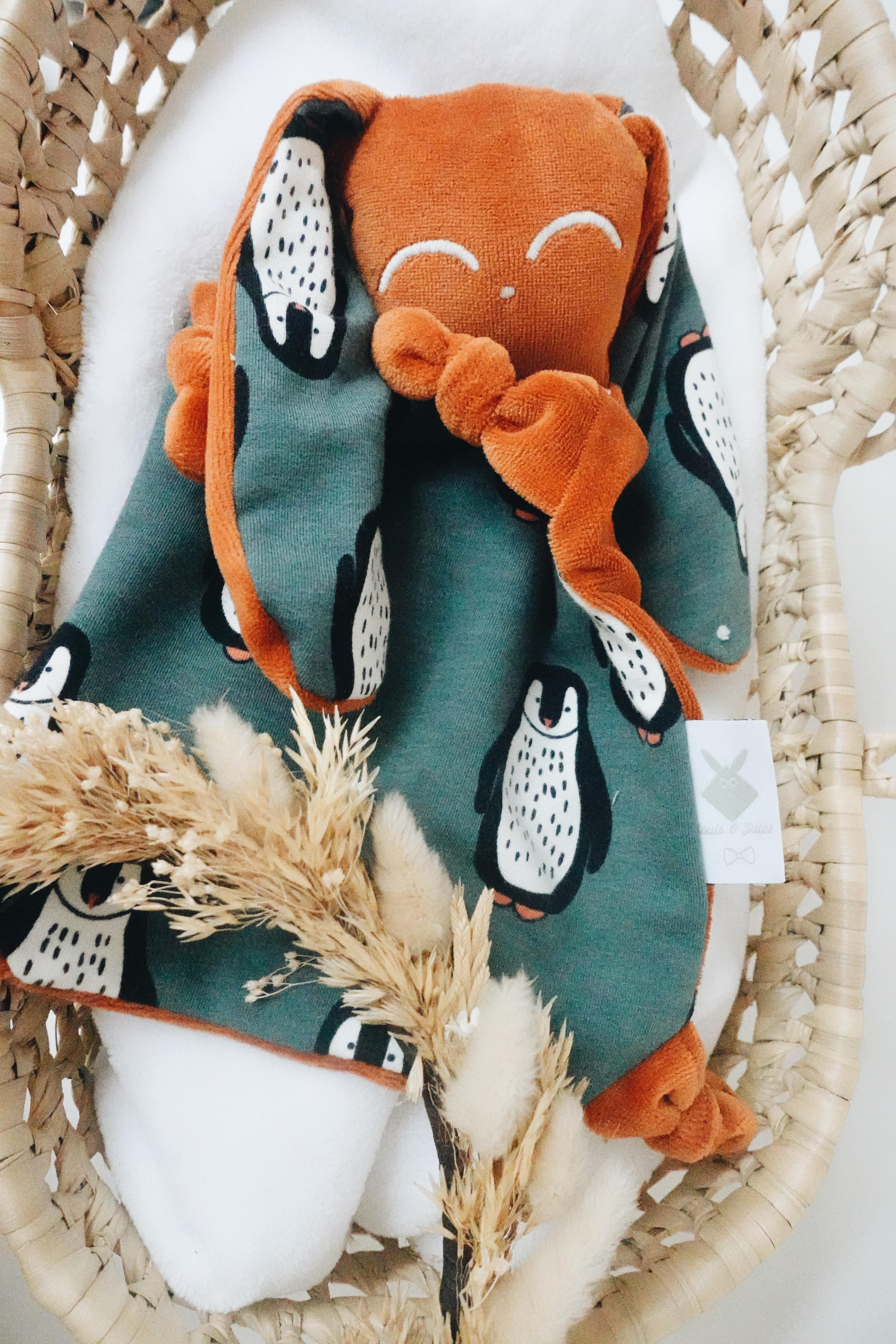 Doudou Velours Chouchou – Pingouins