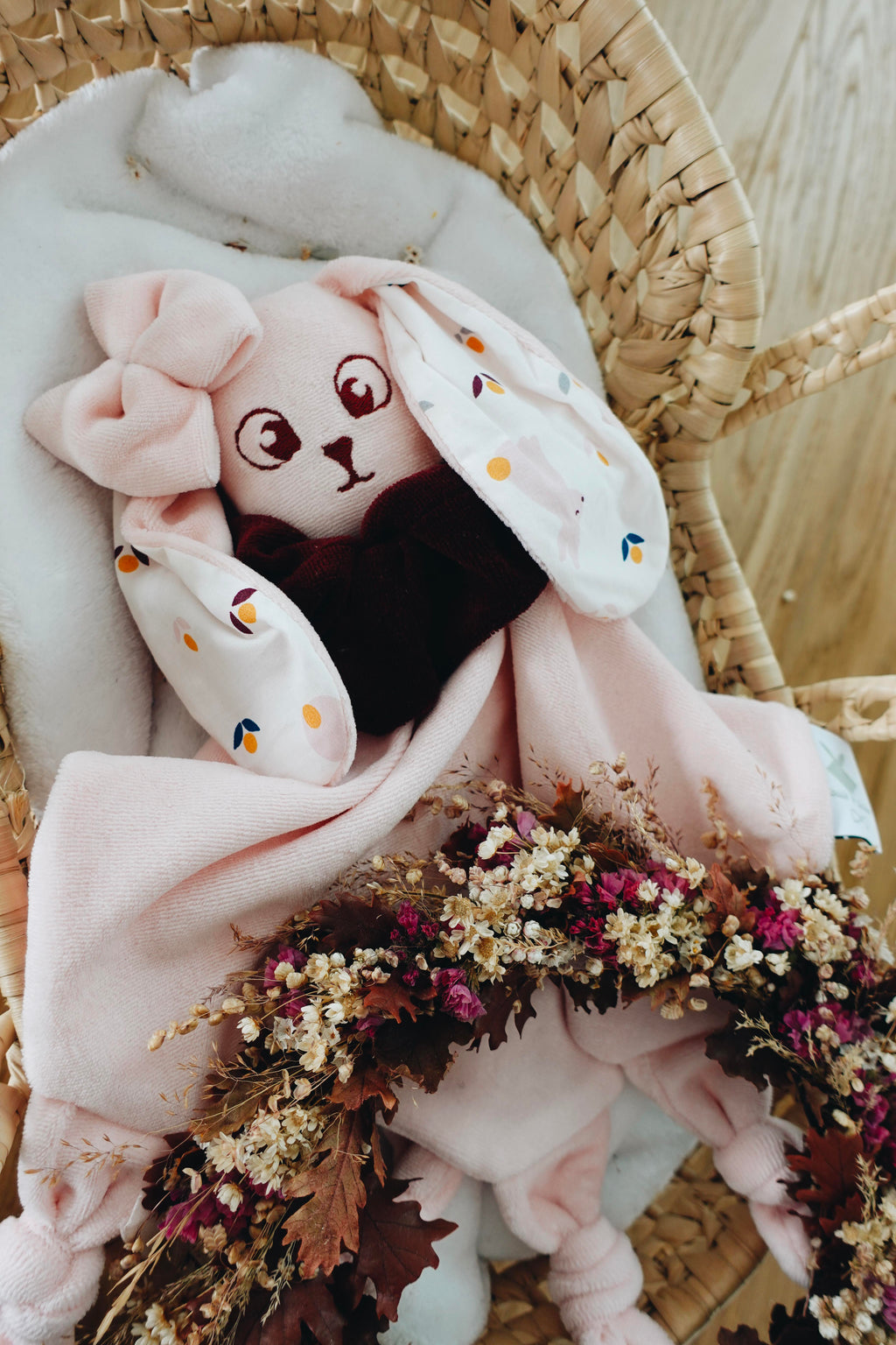 PROTOTYPE - Doudou Velours Câlin Noeuds - Lapinous