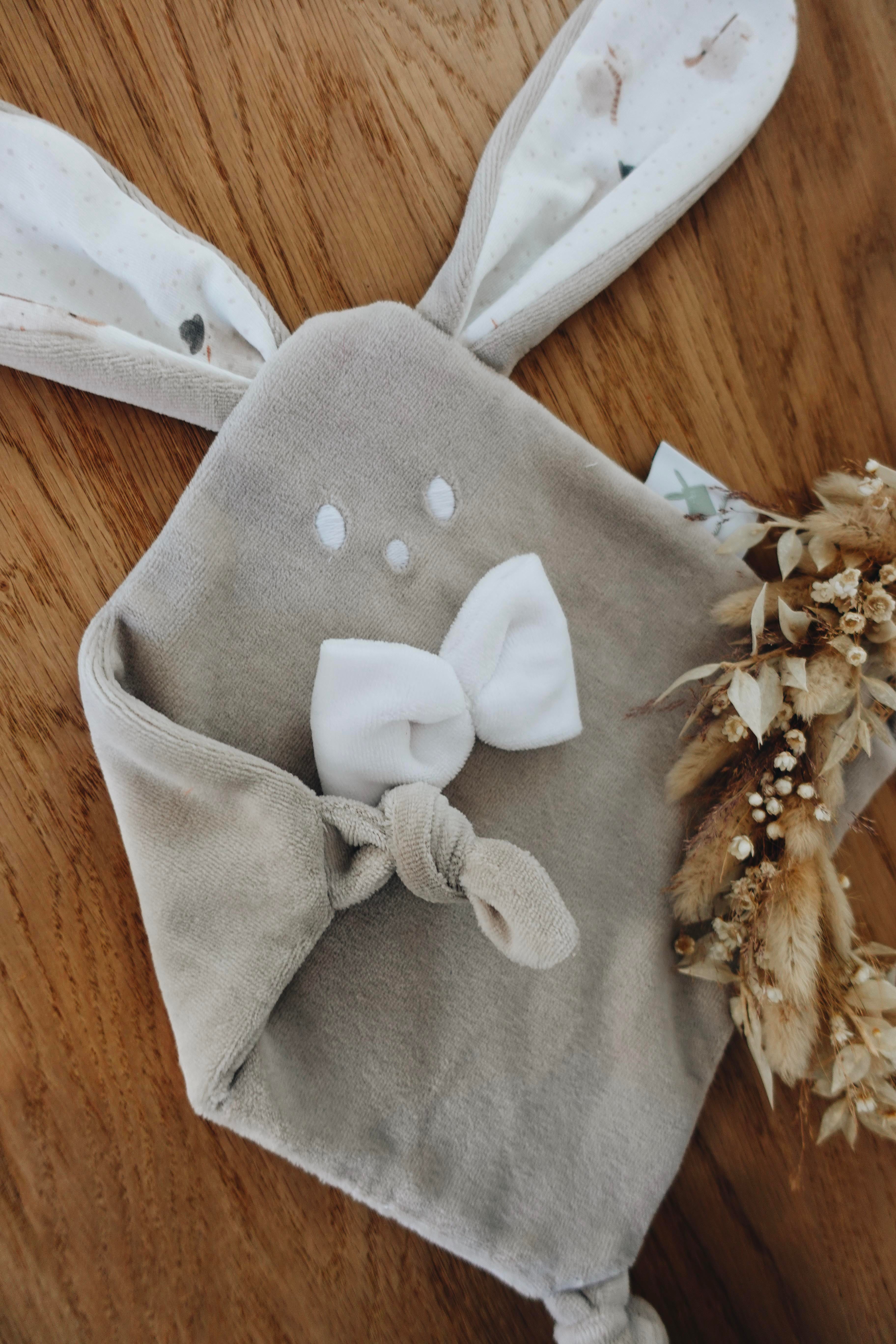 Doudou Velours Mini Noeuds - Snowman