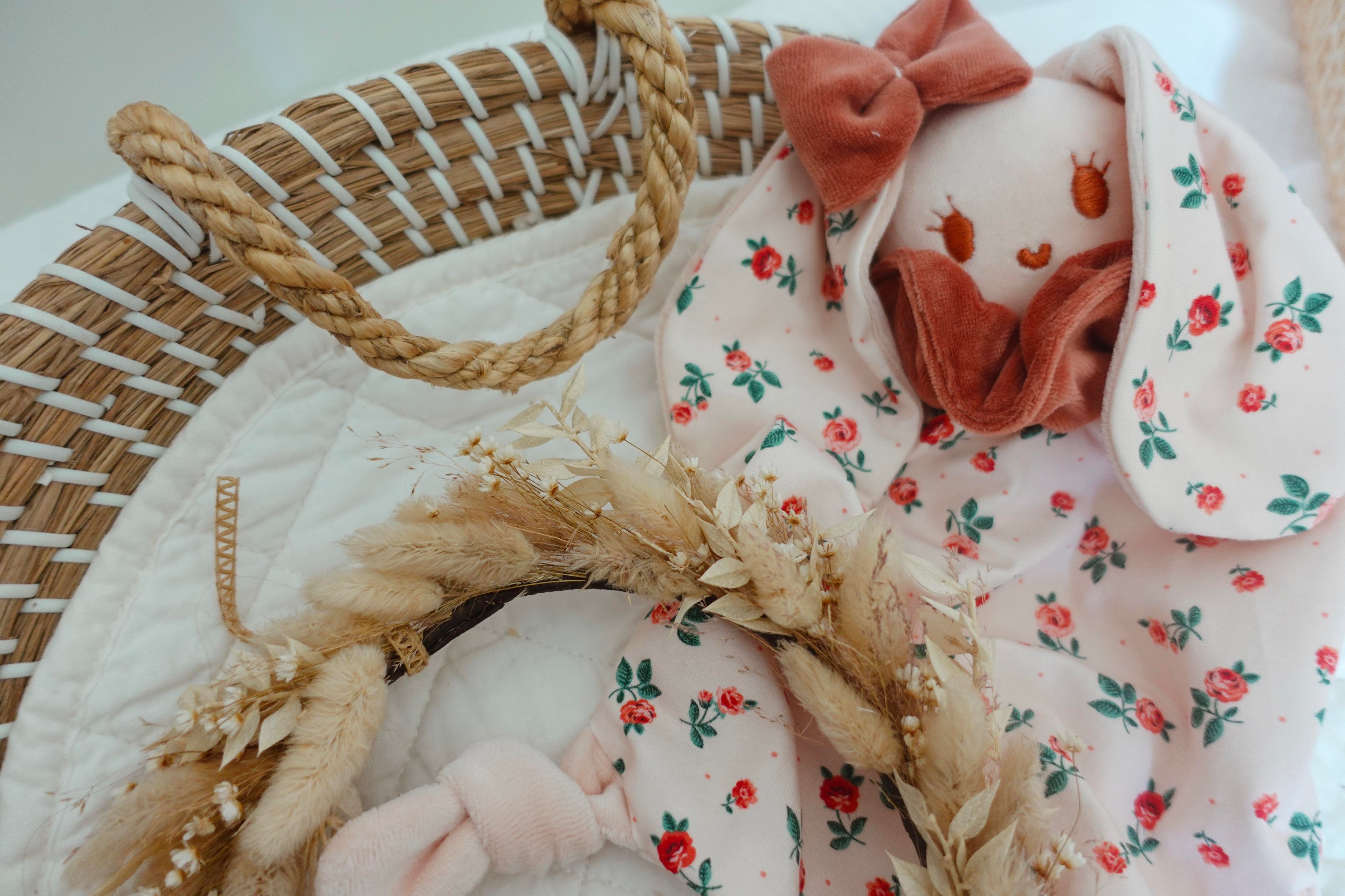 Doudou Velours Chouchou - Pink Roses