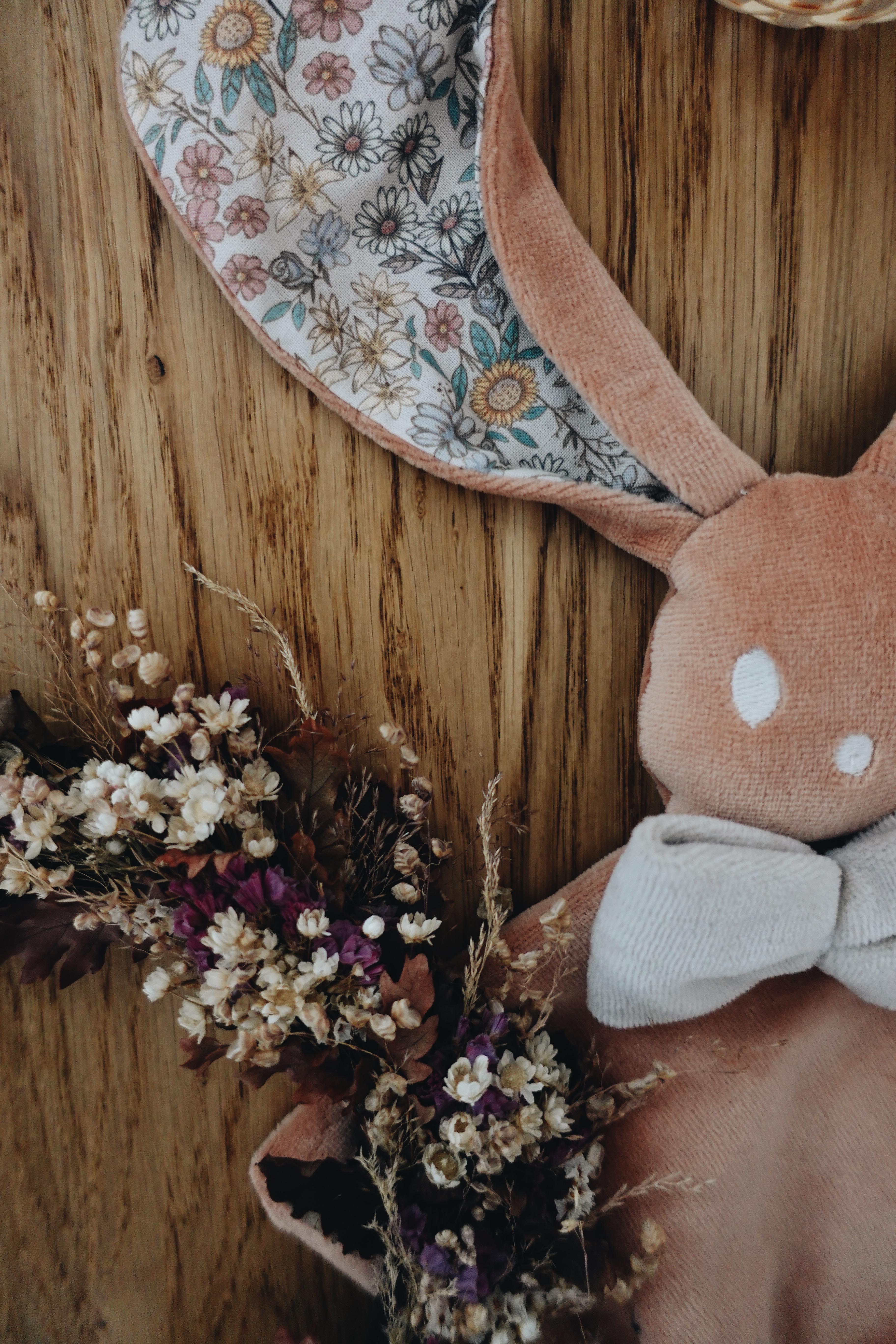 PROTOTYPE - Bébé Doudou Velours - Fleurs des Champs