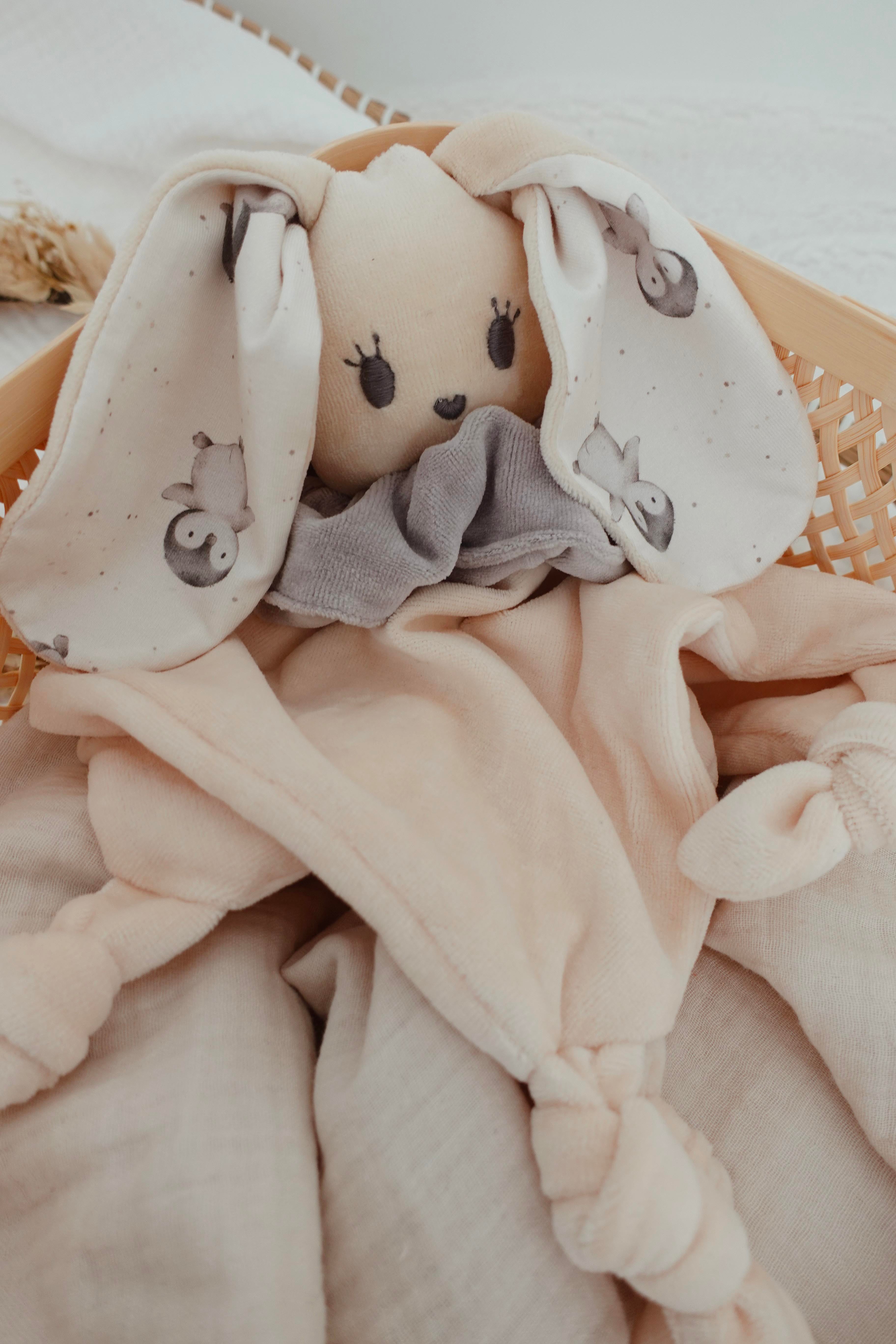 Doudou Velours Câlin Noeuds - Pinguins