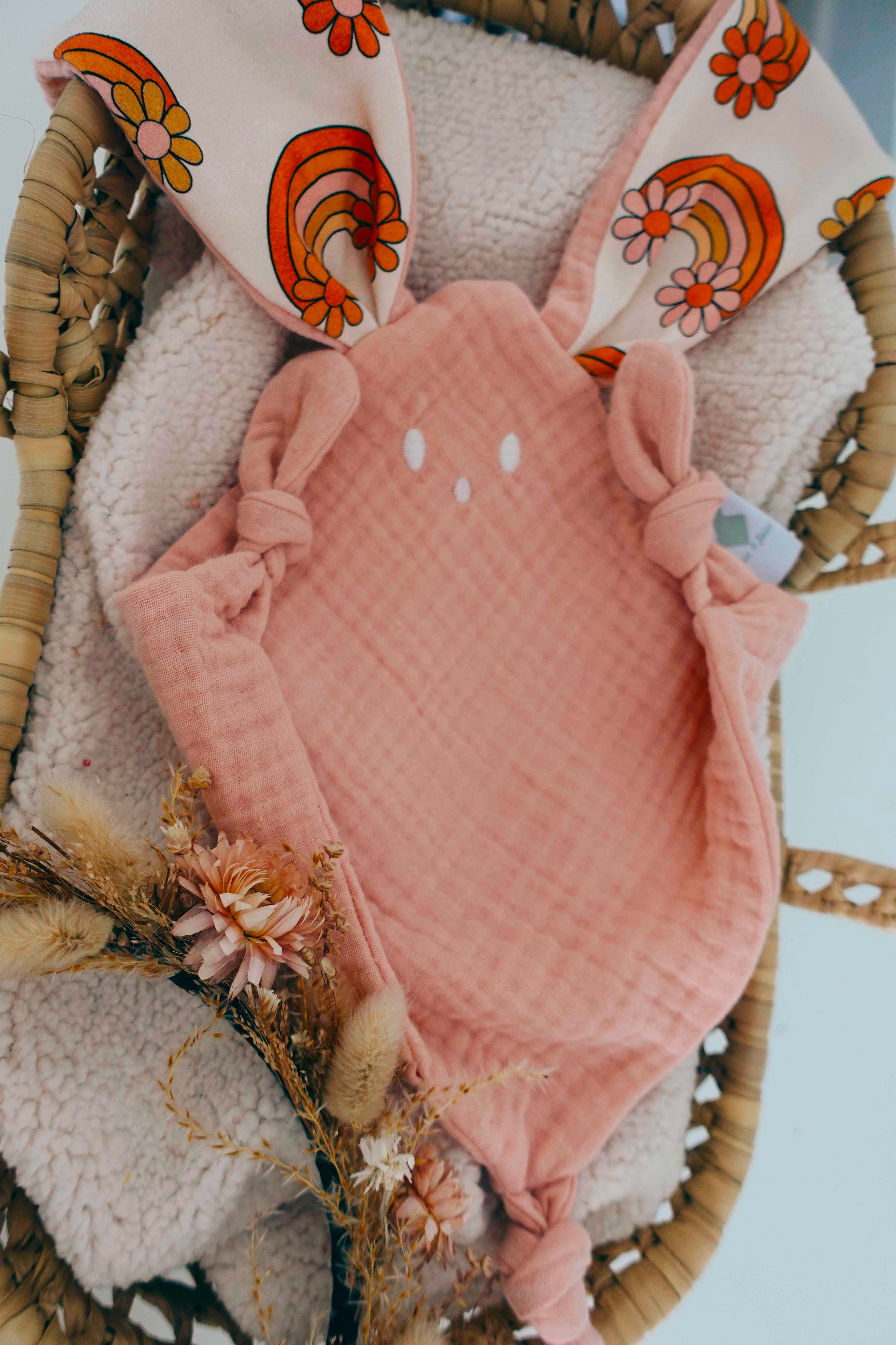 Doudou Lange Mini Noeuds - Flower Rainbow