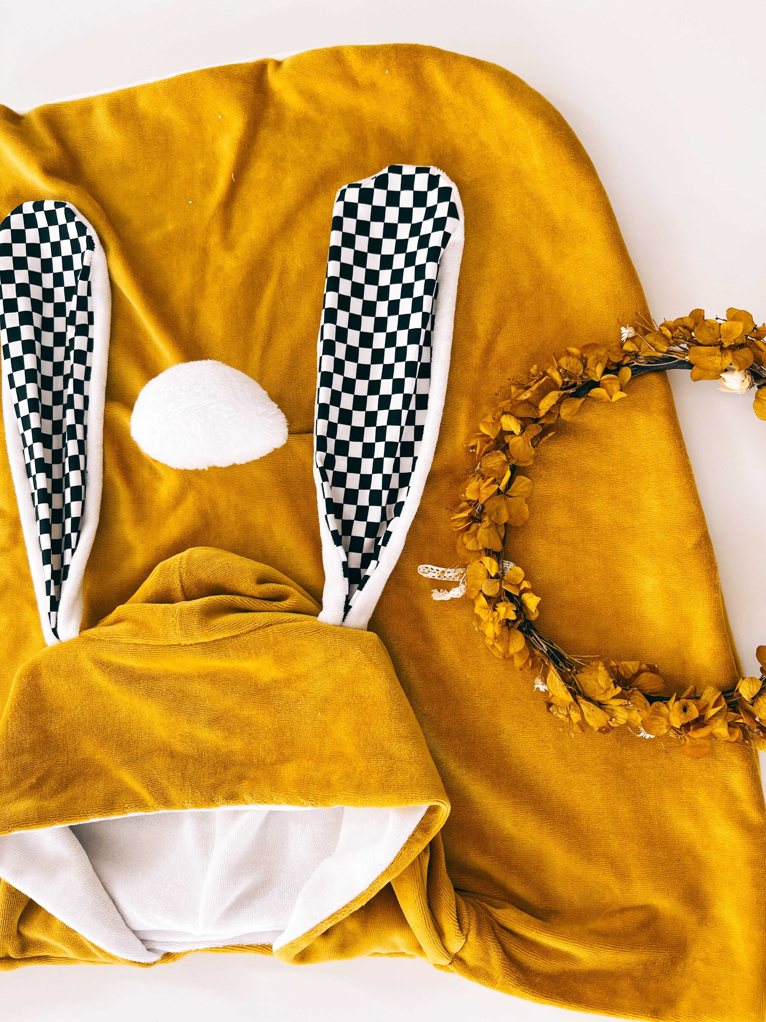 Poncho Bain Velours - Chessboard