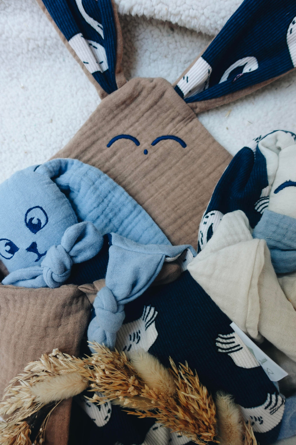 Doudou Lange Cocooning Noeuds - Blue Swan