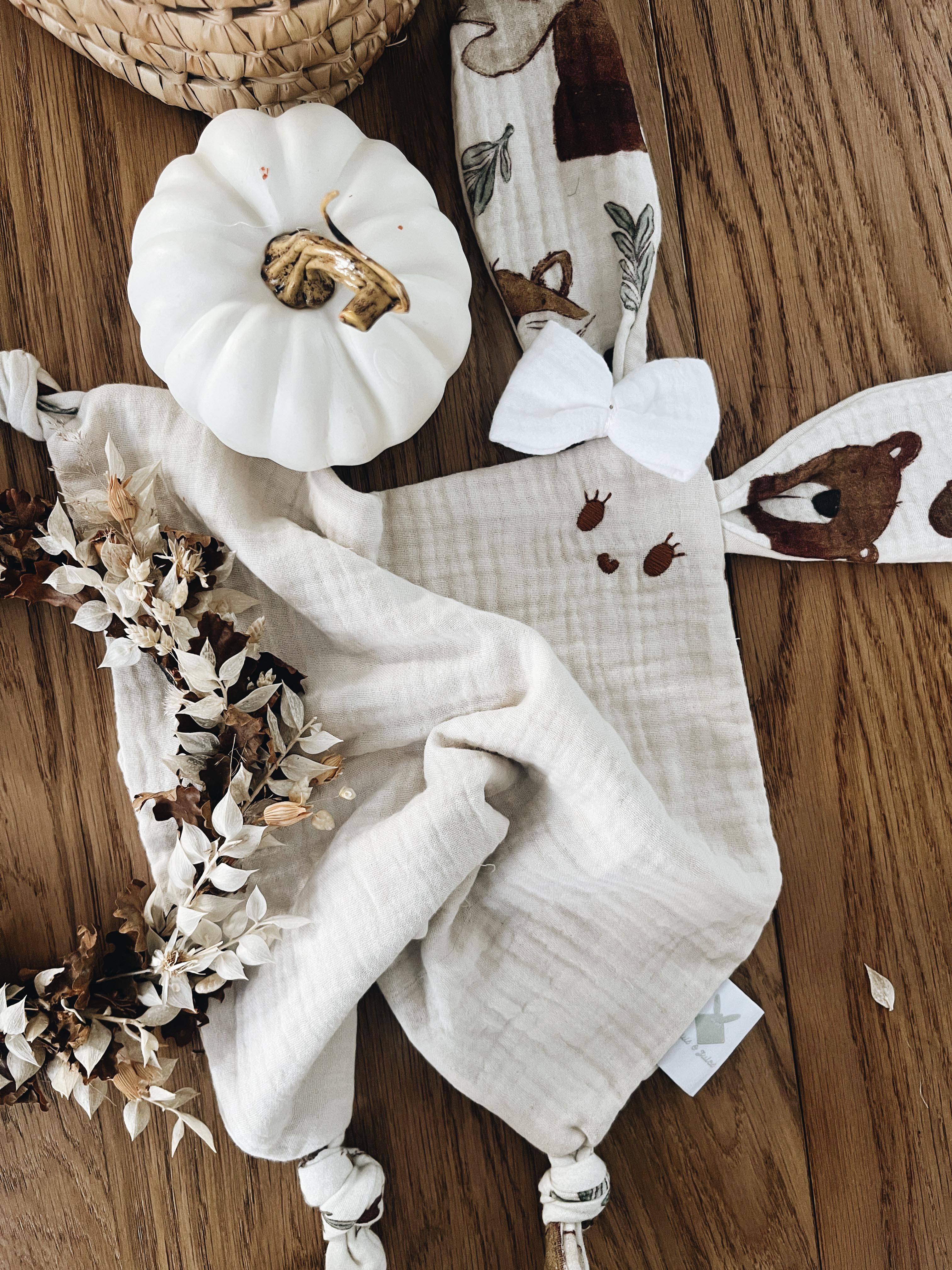 PROTOTYPE - Doudou lange Classique Noeuds - Cream