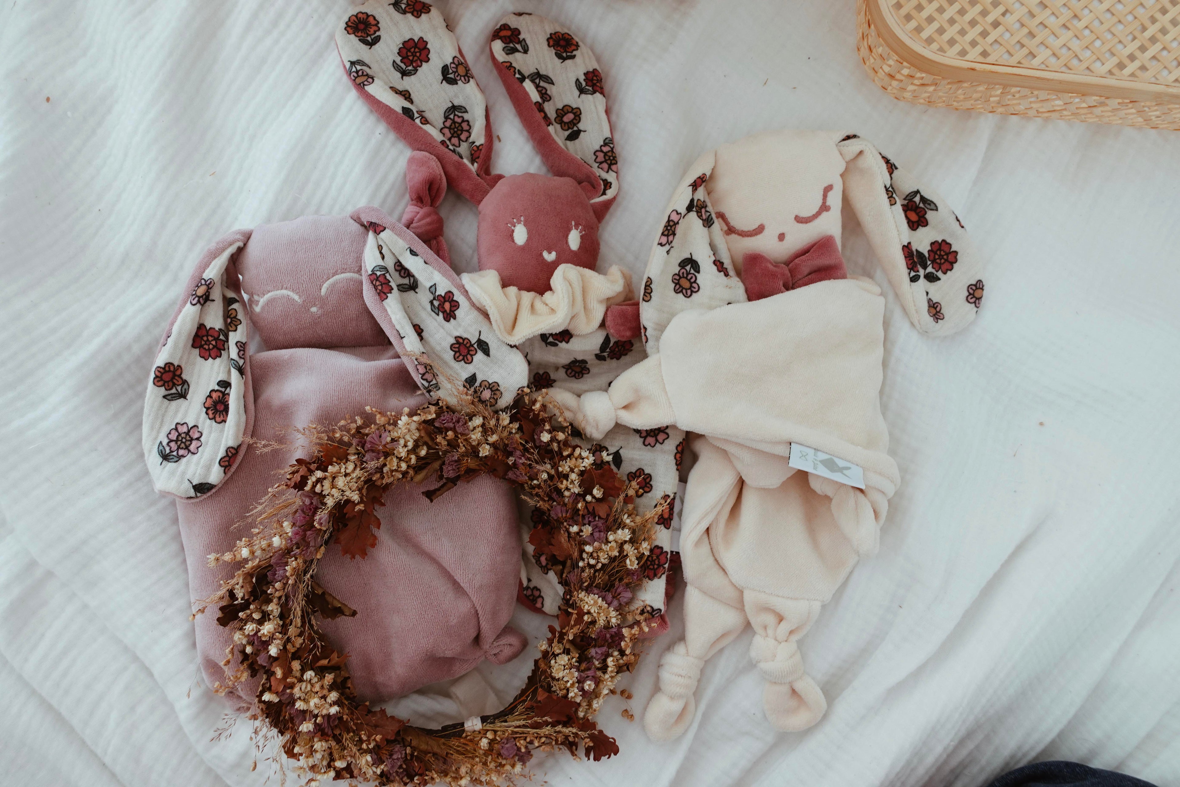 Bouillotte noyaux de cerise Velours - Vintage Floral