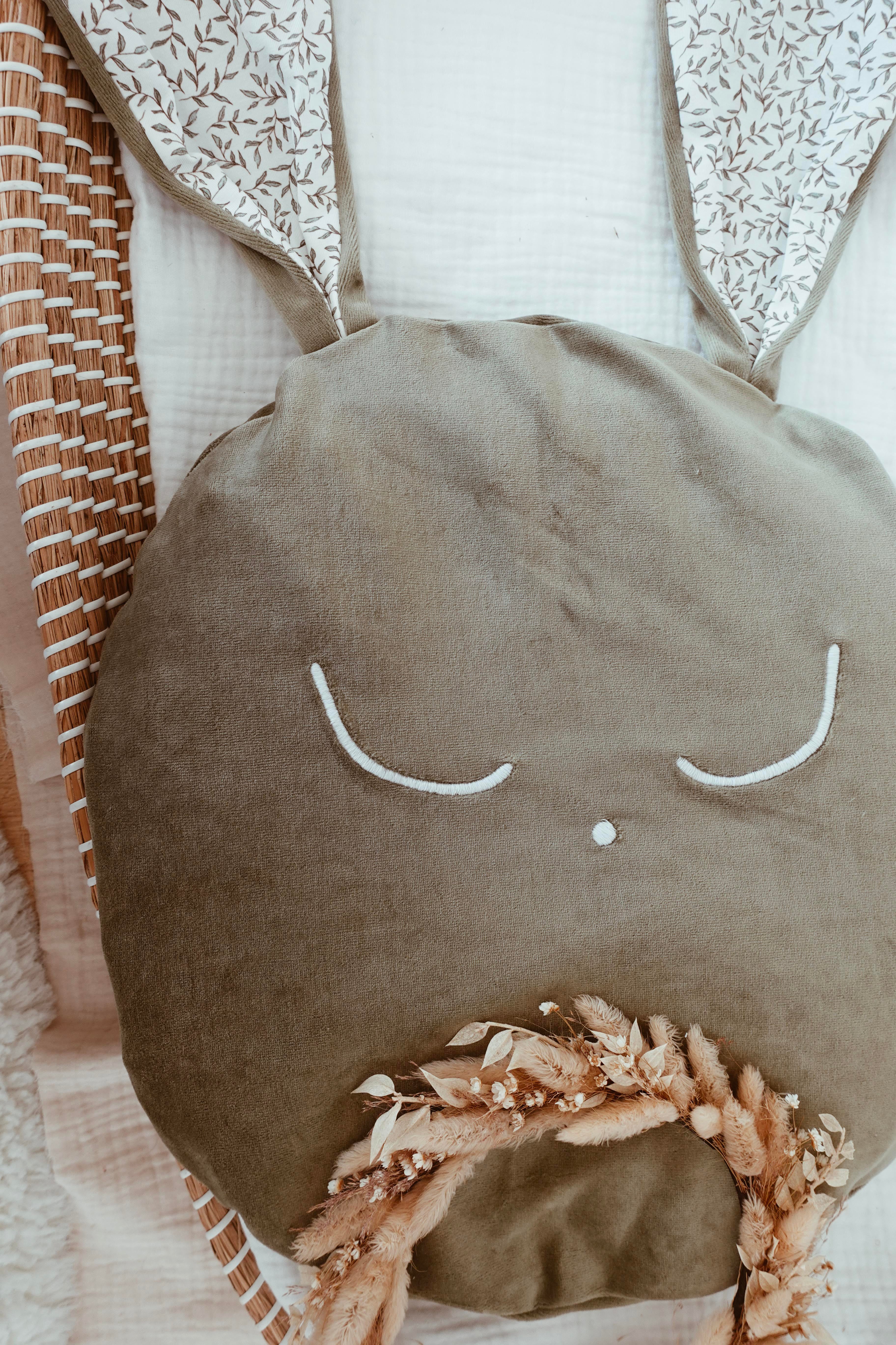 Petit Coussin Velours - Green Leaves