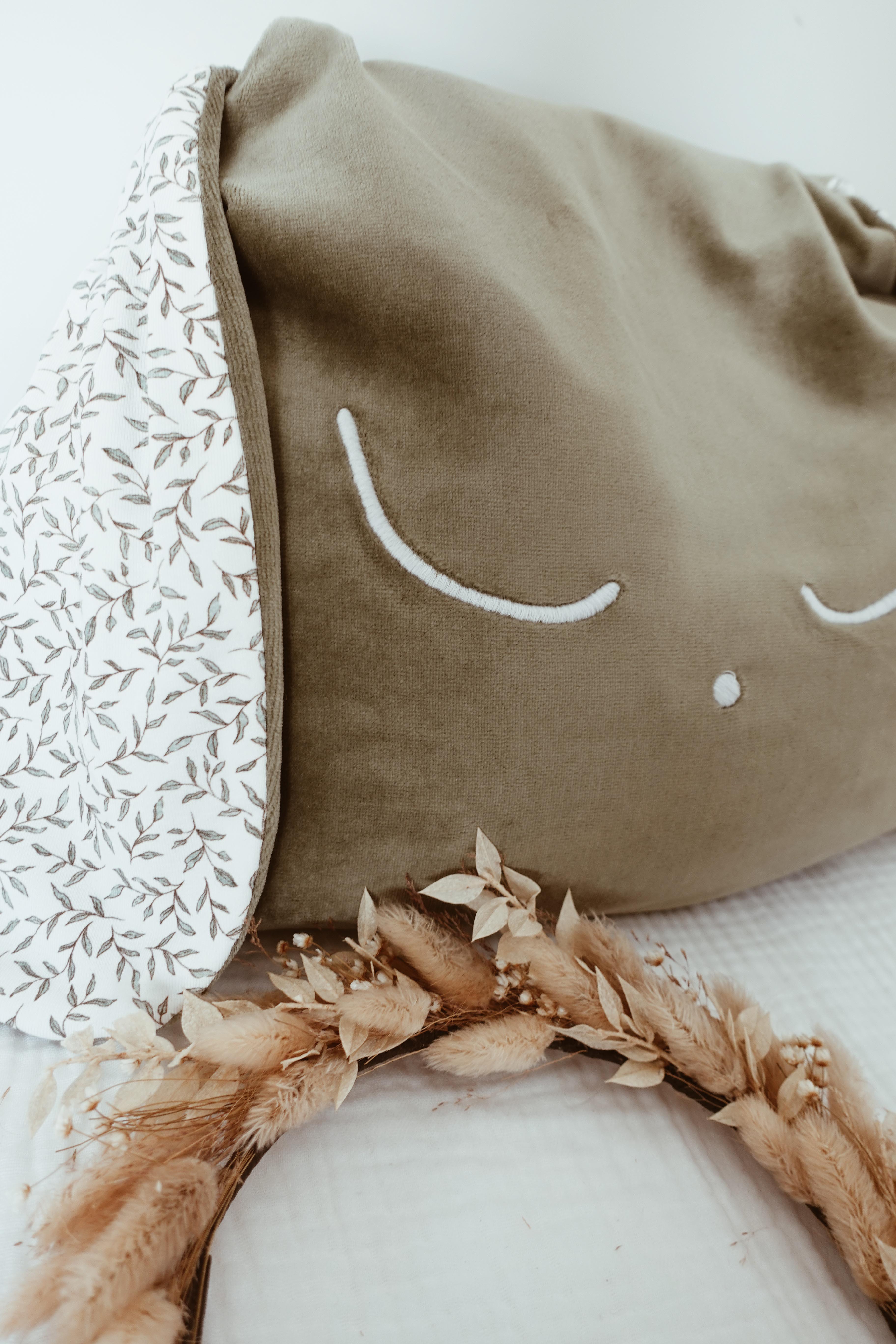 Petit Coussin Velours - Green Leaves