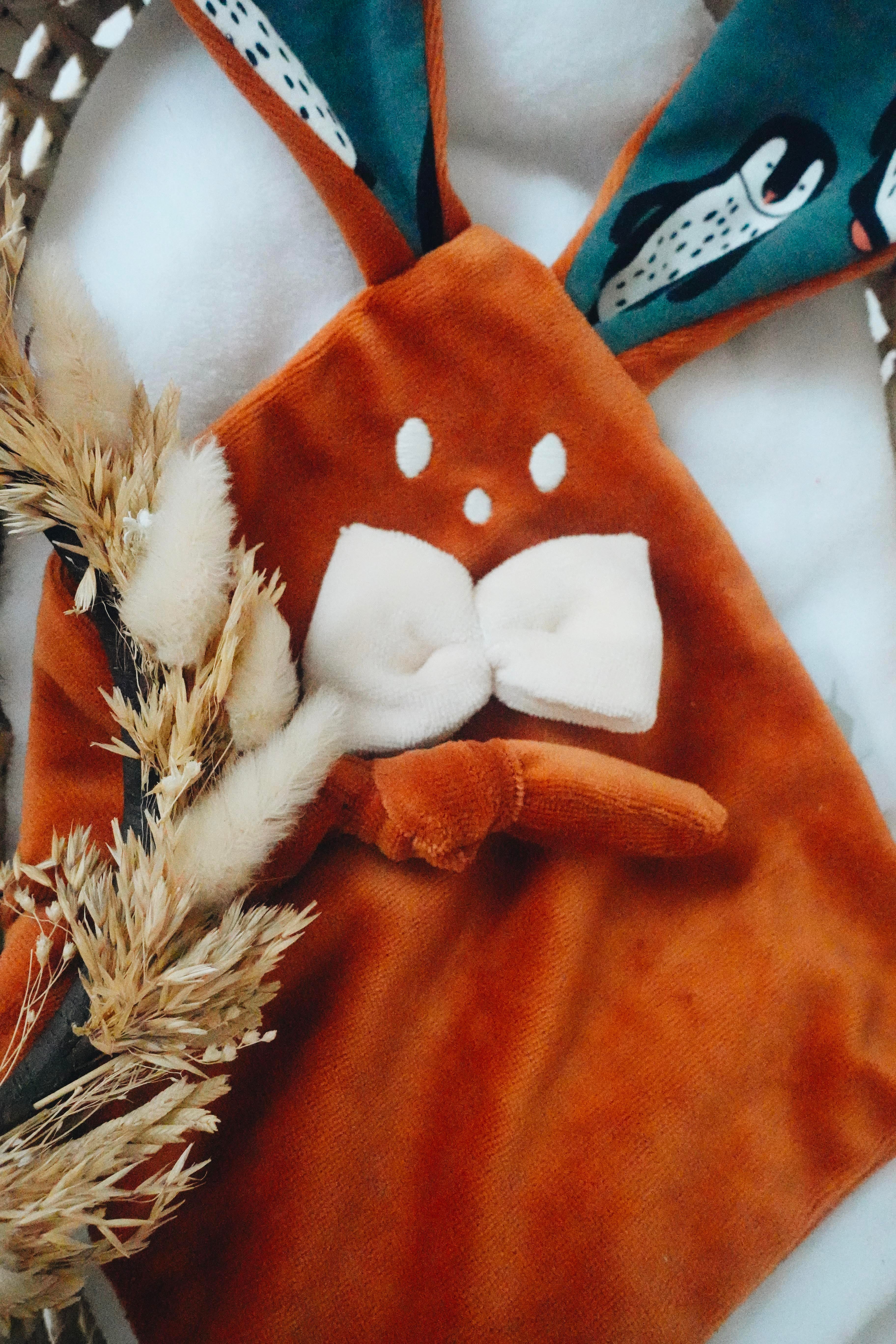 Doudou Velours Mini Noeuds - Pingouins