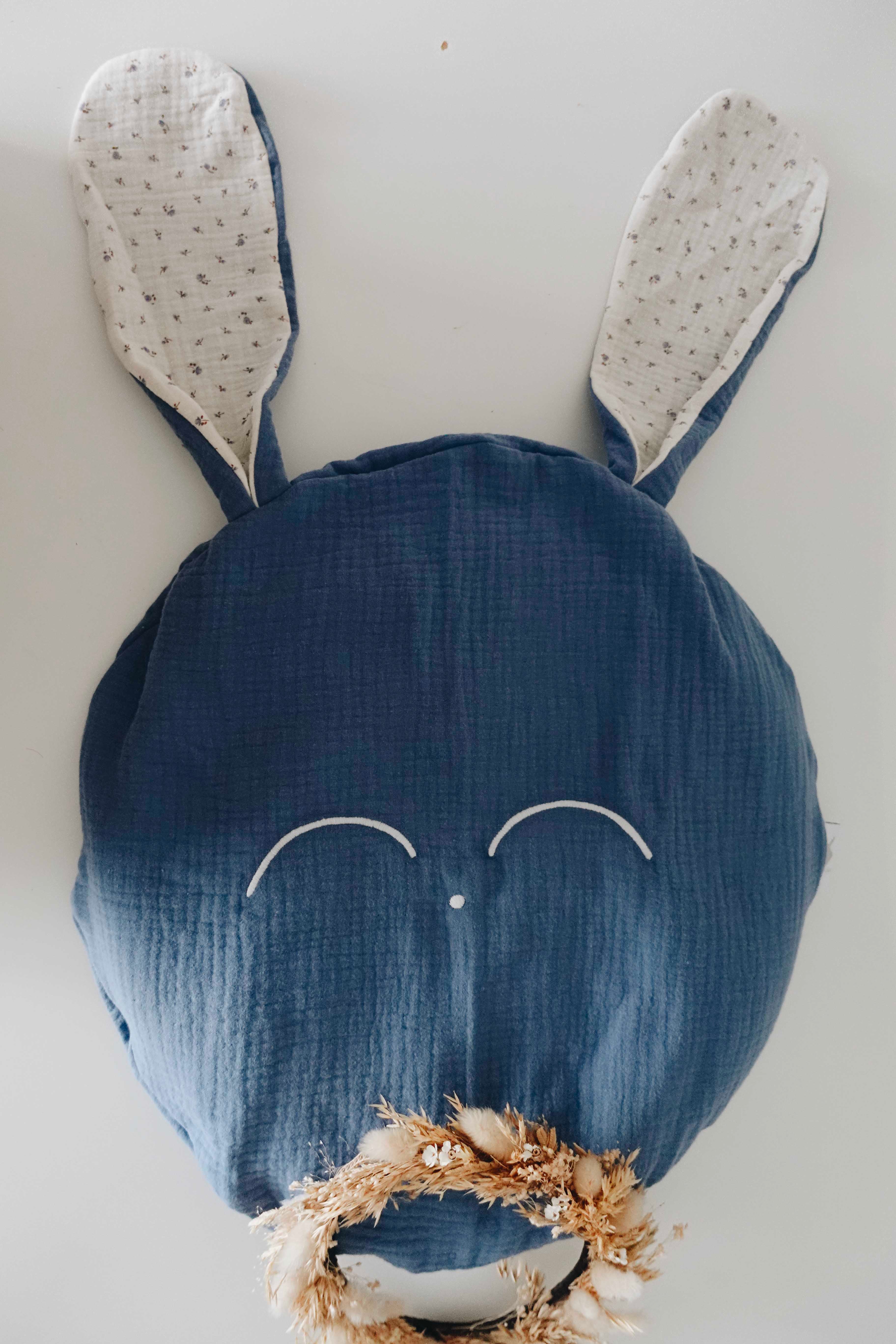 Petit Coussin Lange - Blue Leaves