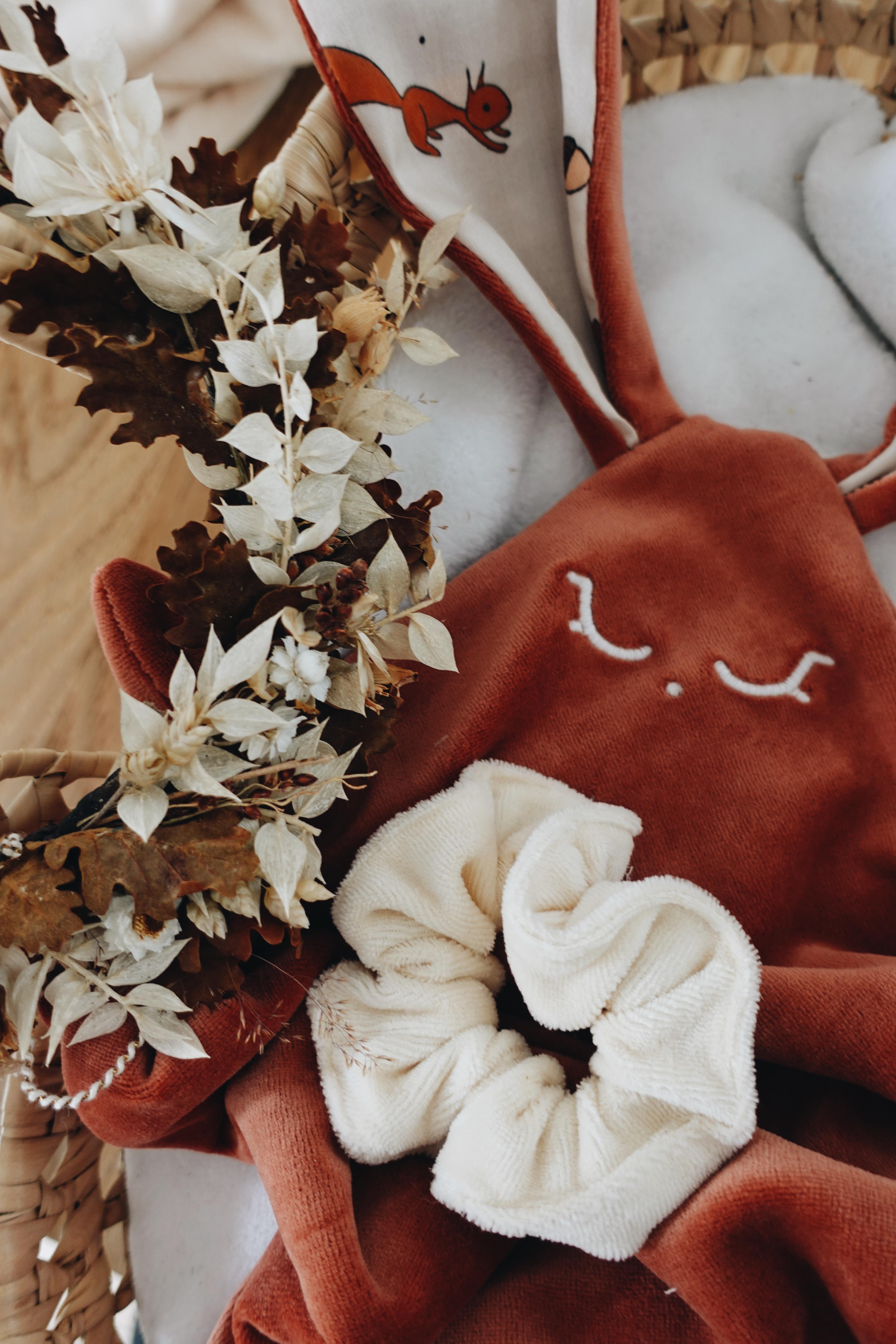 PROTOTYPE - Doudou Velours Classique Noeuds - Ecureuil