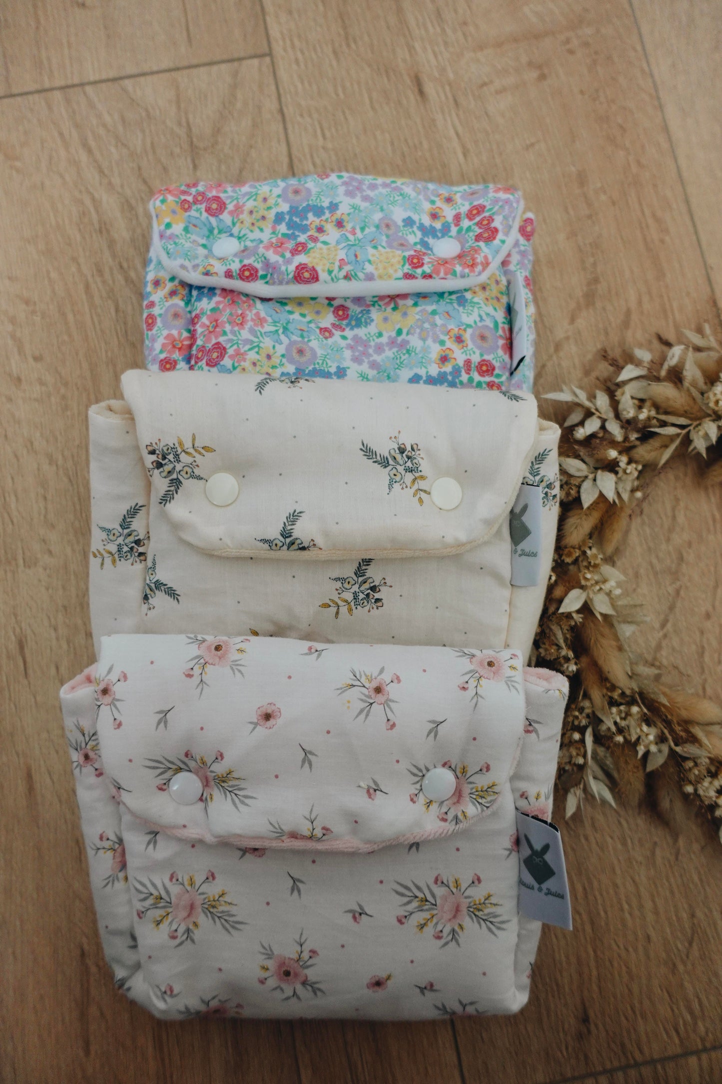 PROTOTYPE - Pochette cotons démaquillants - Pastel Flowers