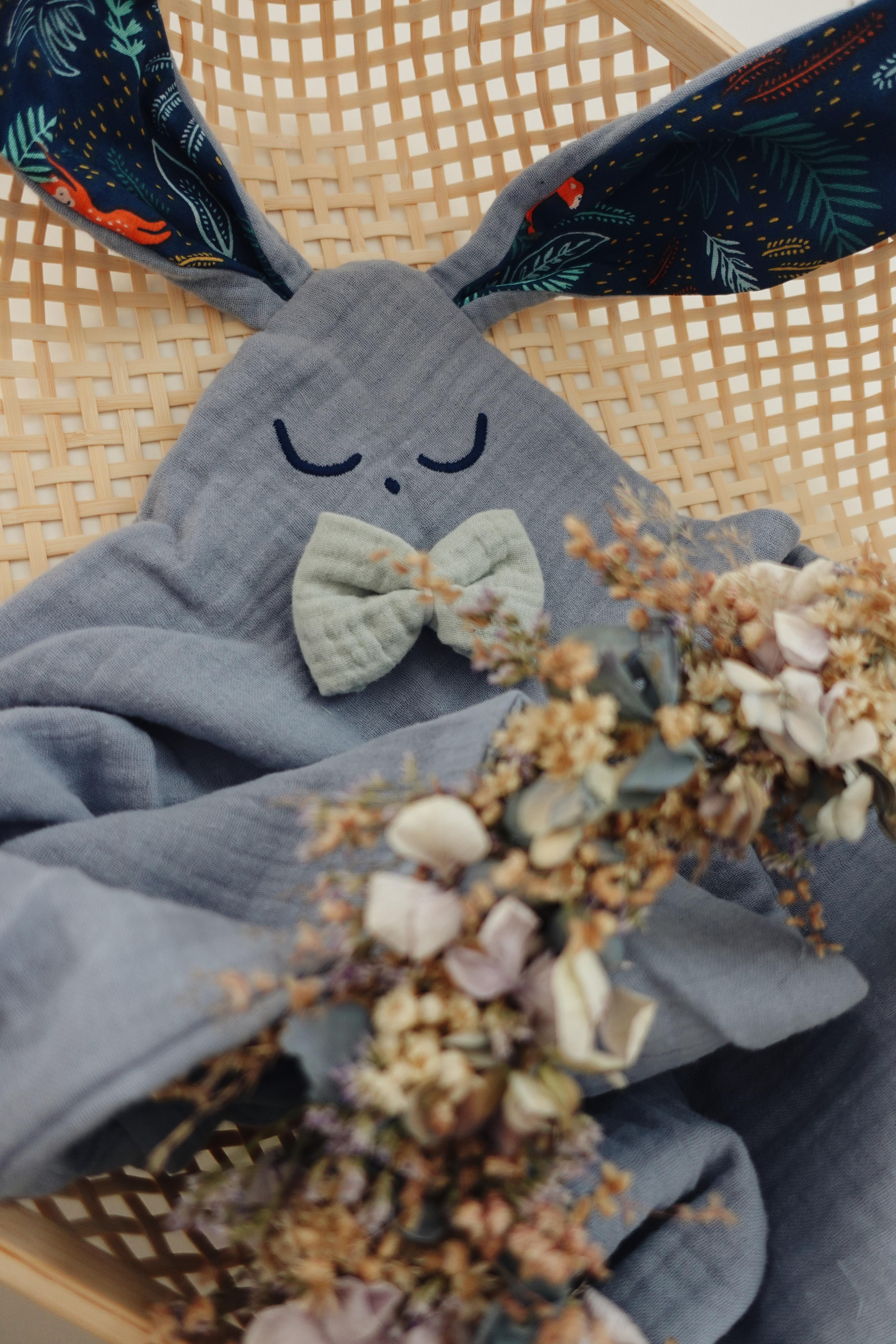 Doudou Lange Cocooning Noeuds - Blue Jungle