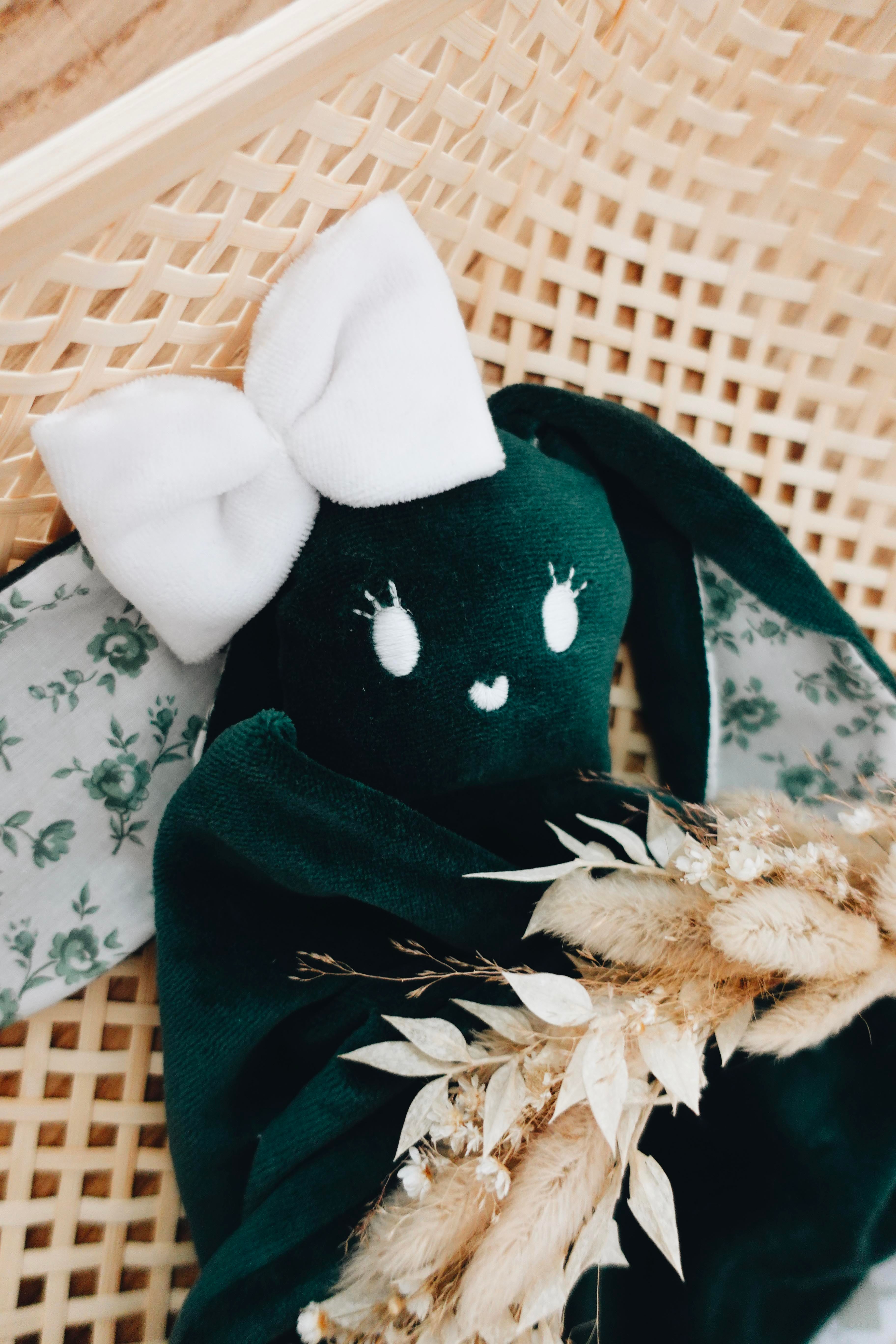 PROTOTYPE - Doudou Velours Gaufrette - Roses d'Antan