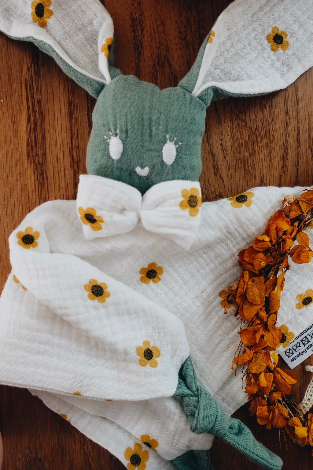 PROTOTYPE - Doudou Lange Câlin Noeuds - Yellow Daisies