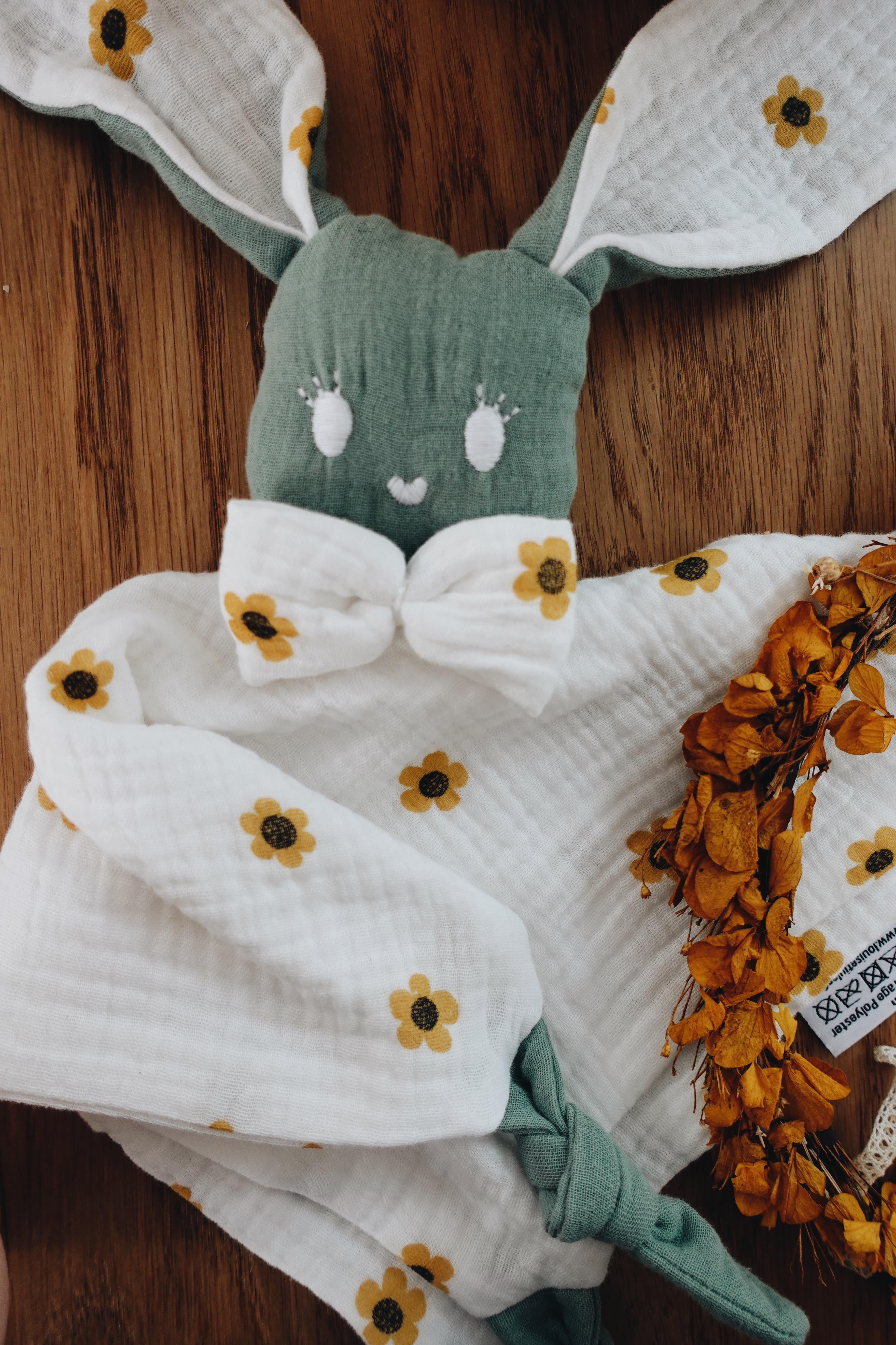 PROTOTYPE - Doudou Lange Câlin Noeuds - Yellow Daisies