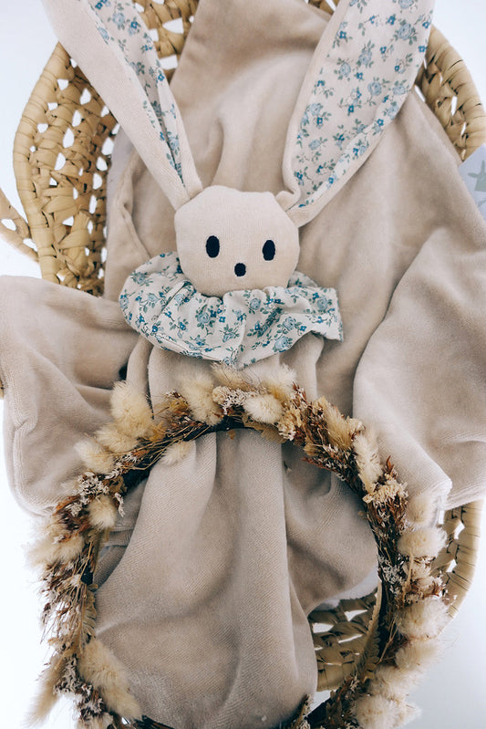 PROTOTYPE - Doudou Velours Câlin - Bleu de Chine