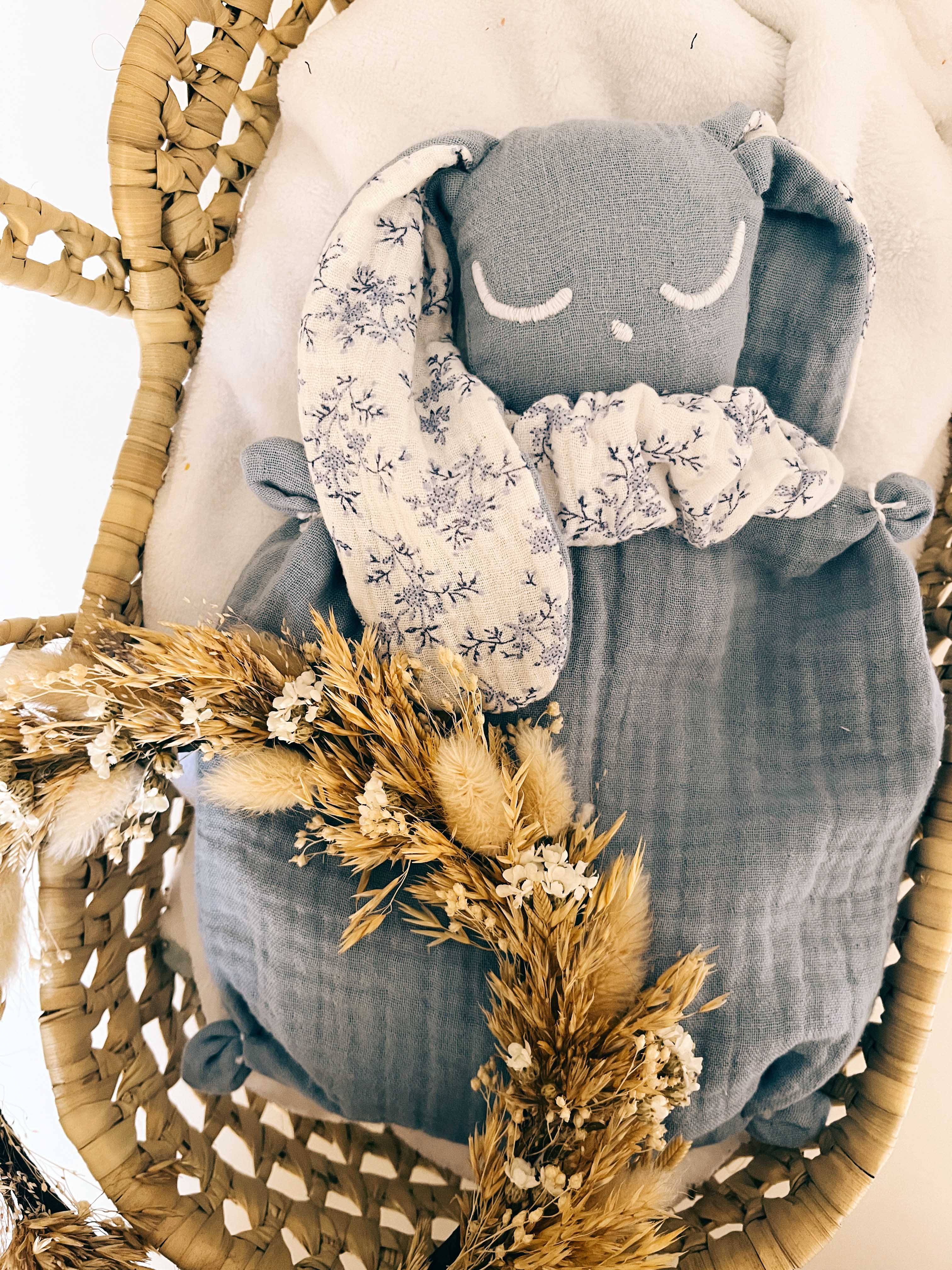 Bouillotte noyaux de cerise lange - Margot Bleu