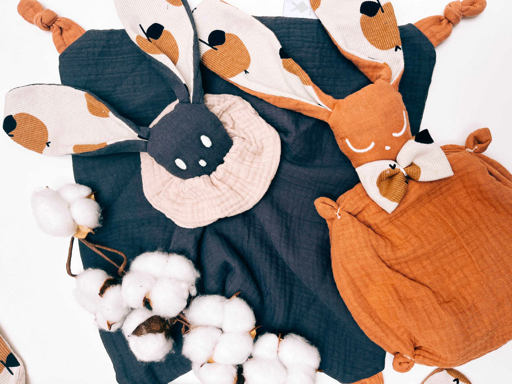 Doudou Lange Câlin avec noeuds - Apple